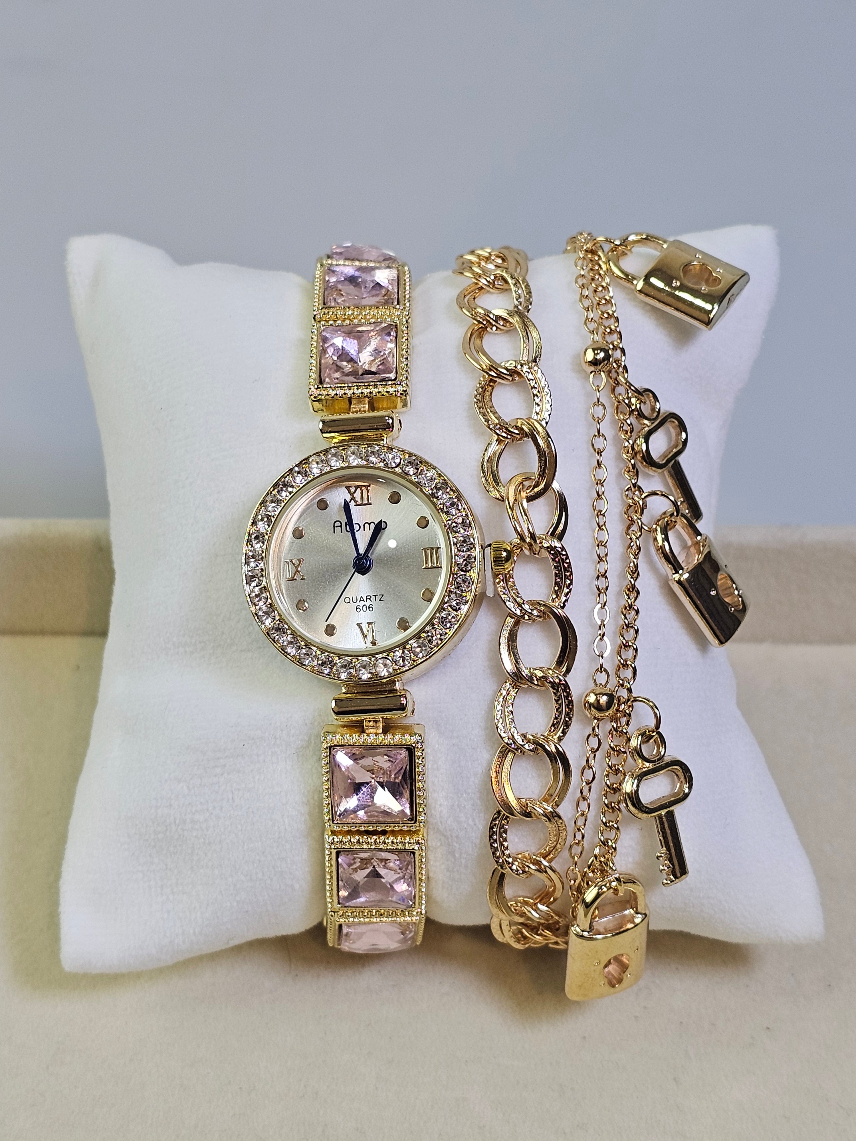 Relógio Prova d’Água com Pulseira Folheada 039