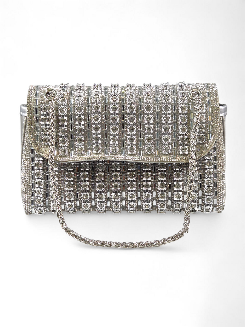 Bolsa Luxo Cristal Prata 1044