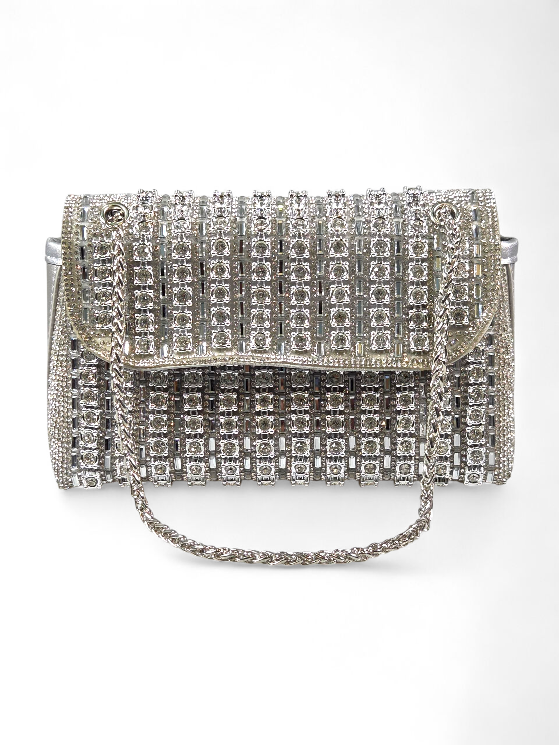 Bolsa Luxo Cristal Prata 1044