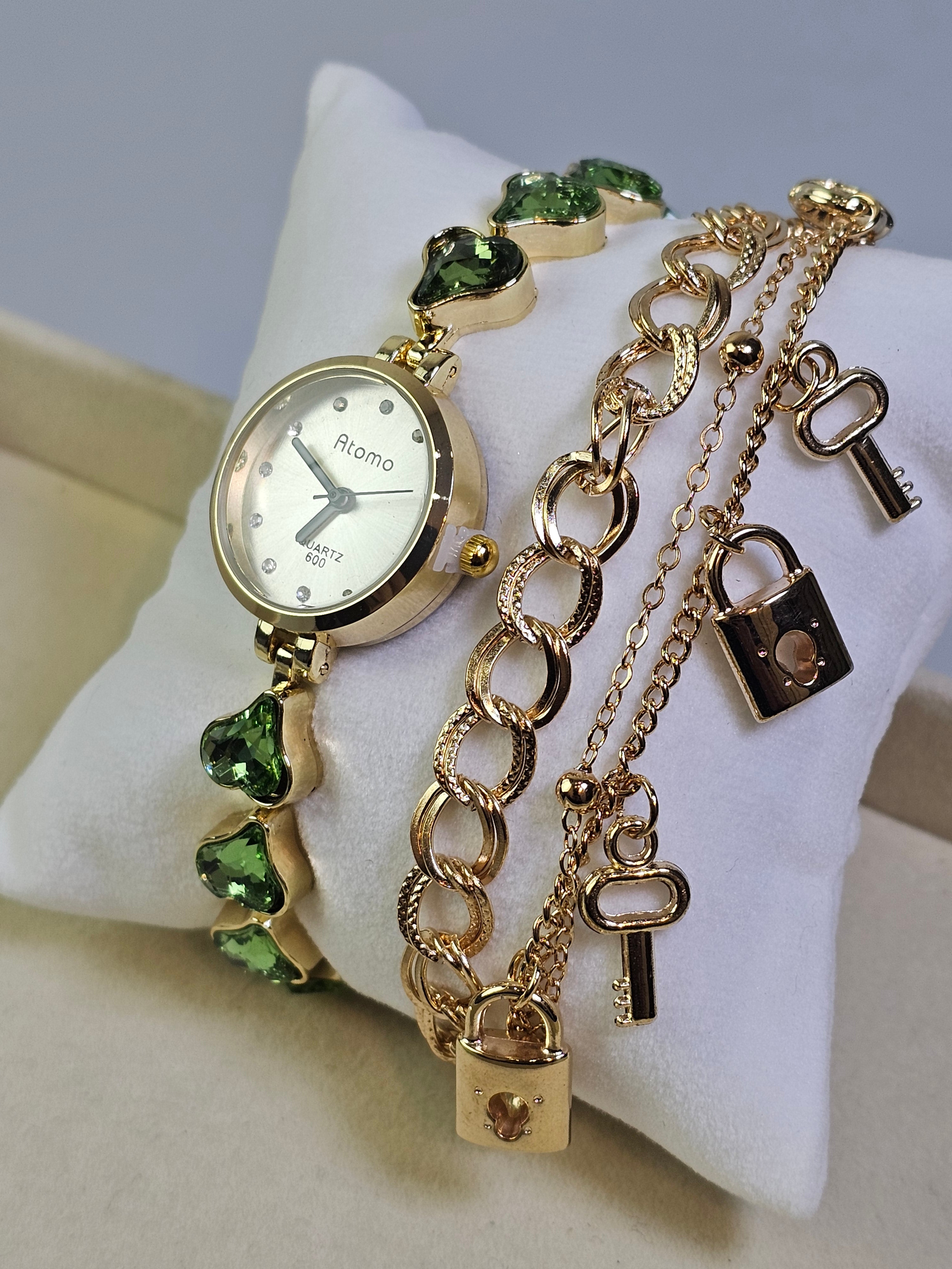 Relógio Prova d’Água com Pulseira Folheada 026