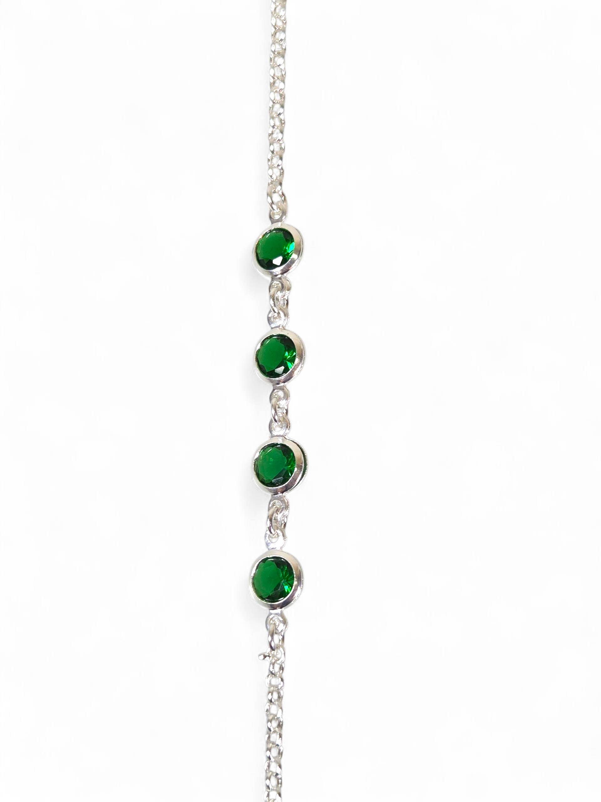 Pulseira Prata 925 com Zircônias Verde 1006