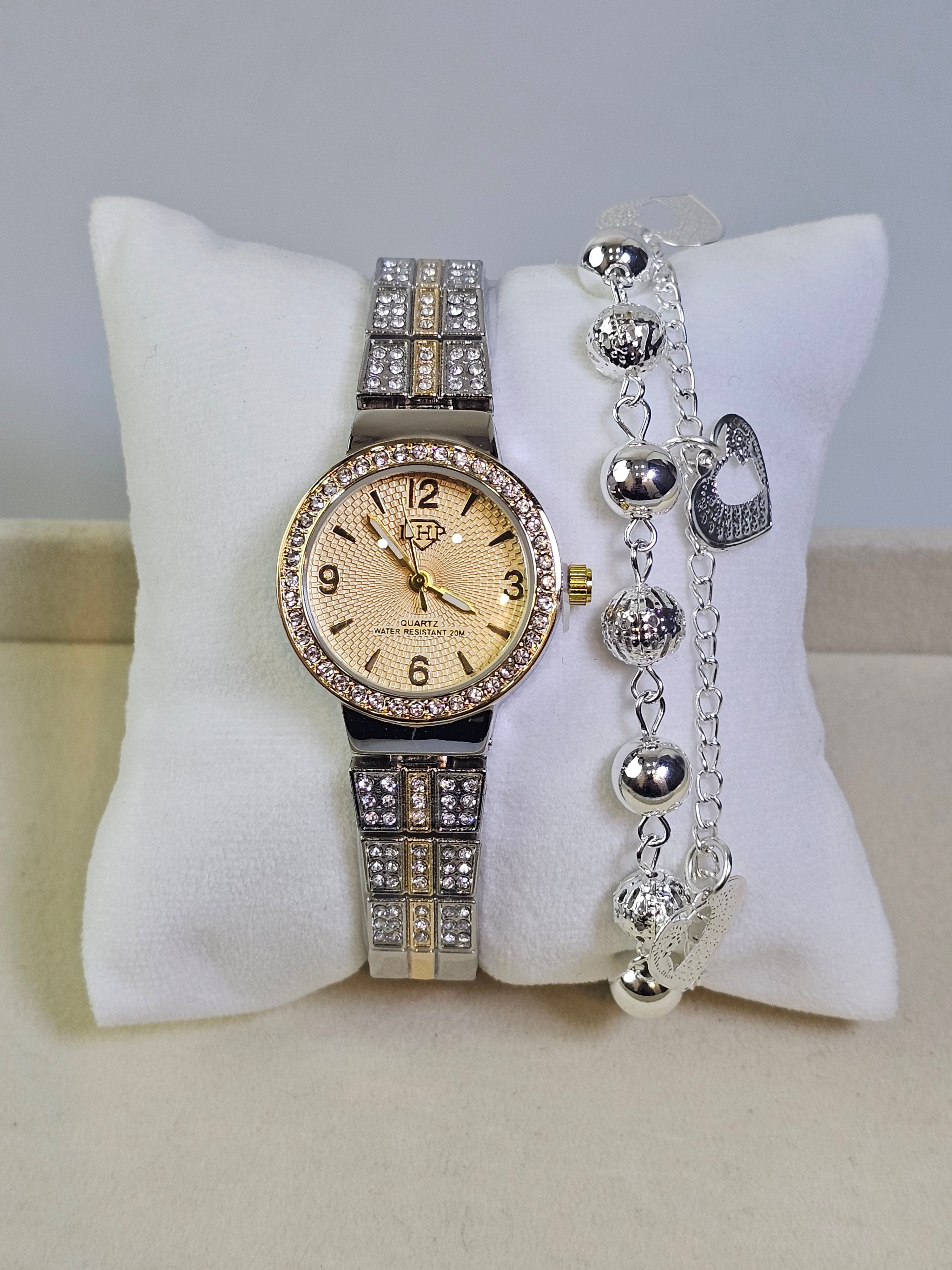 Relógio Prova d’Água com Pulseira Folheada 030