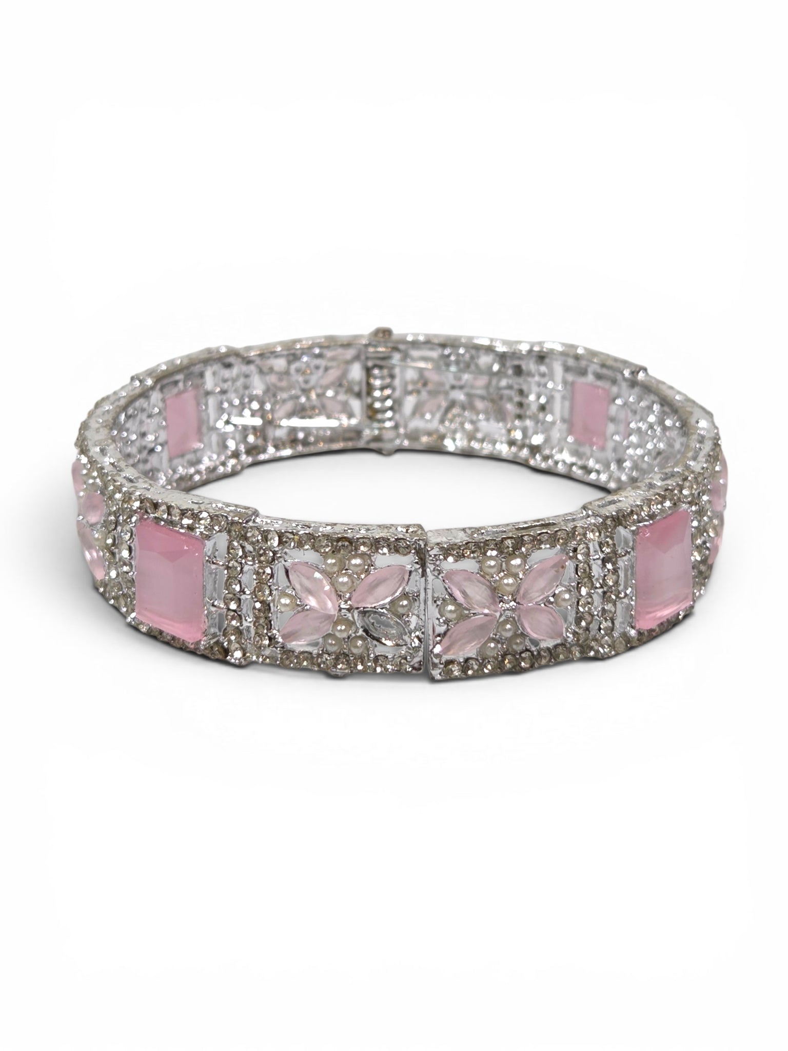 Bracelete Folheado Semi Joia Prata #1098