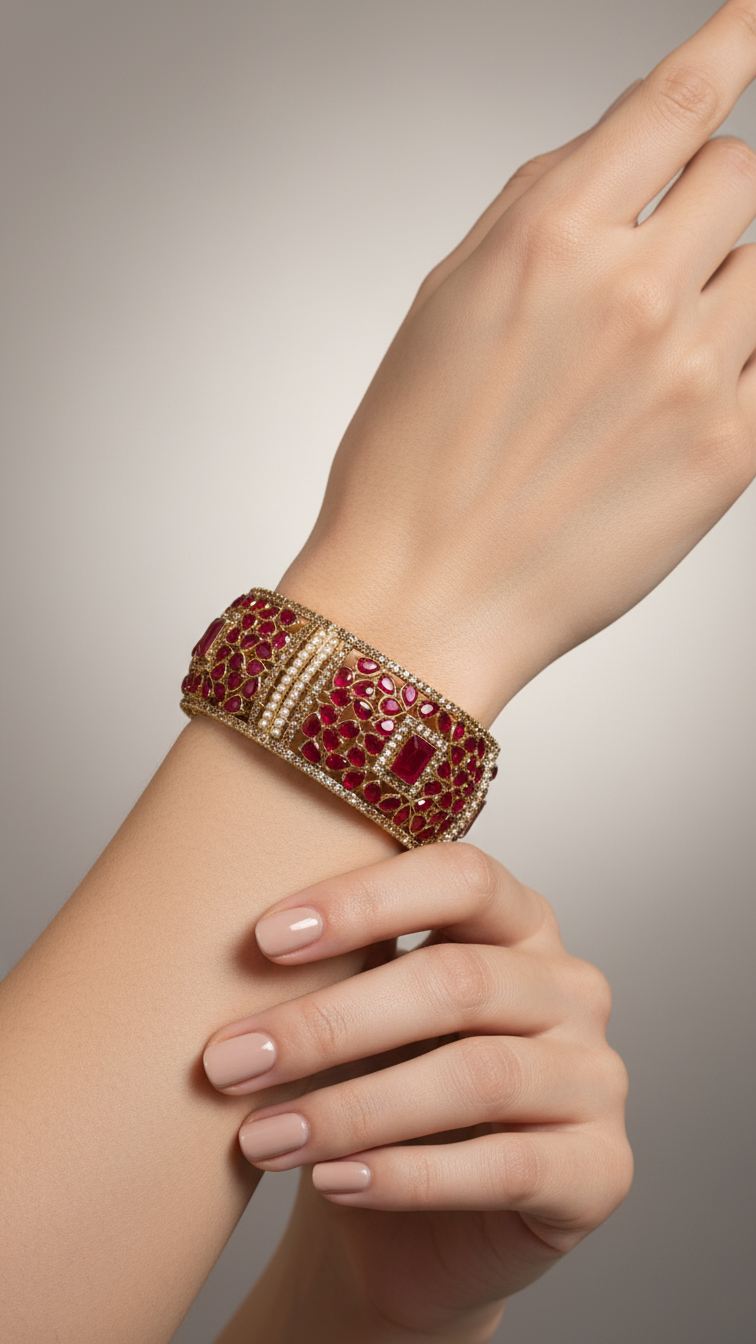 Bracelete Folheado Semi Joia Dourado #1003