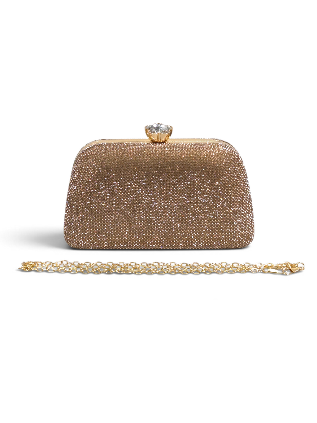 Bolsa Glamour Clutch Cristal Champagne 1093