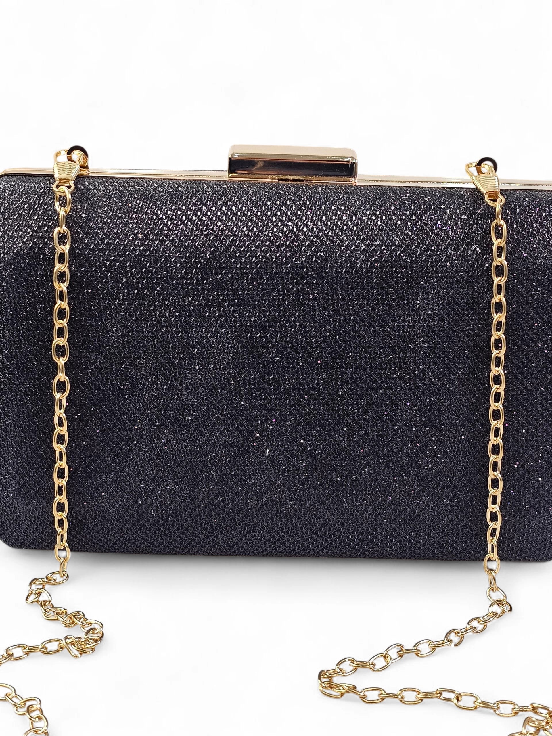Bolsa Clutch Glitter Preto 1025