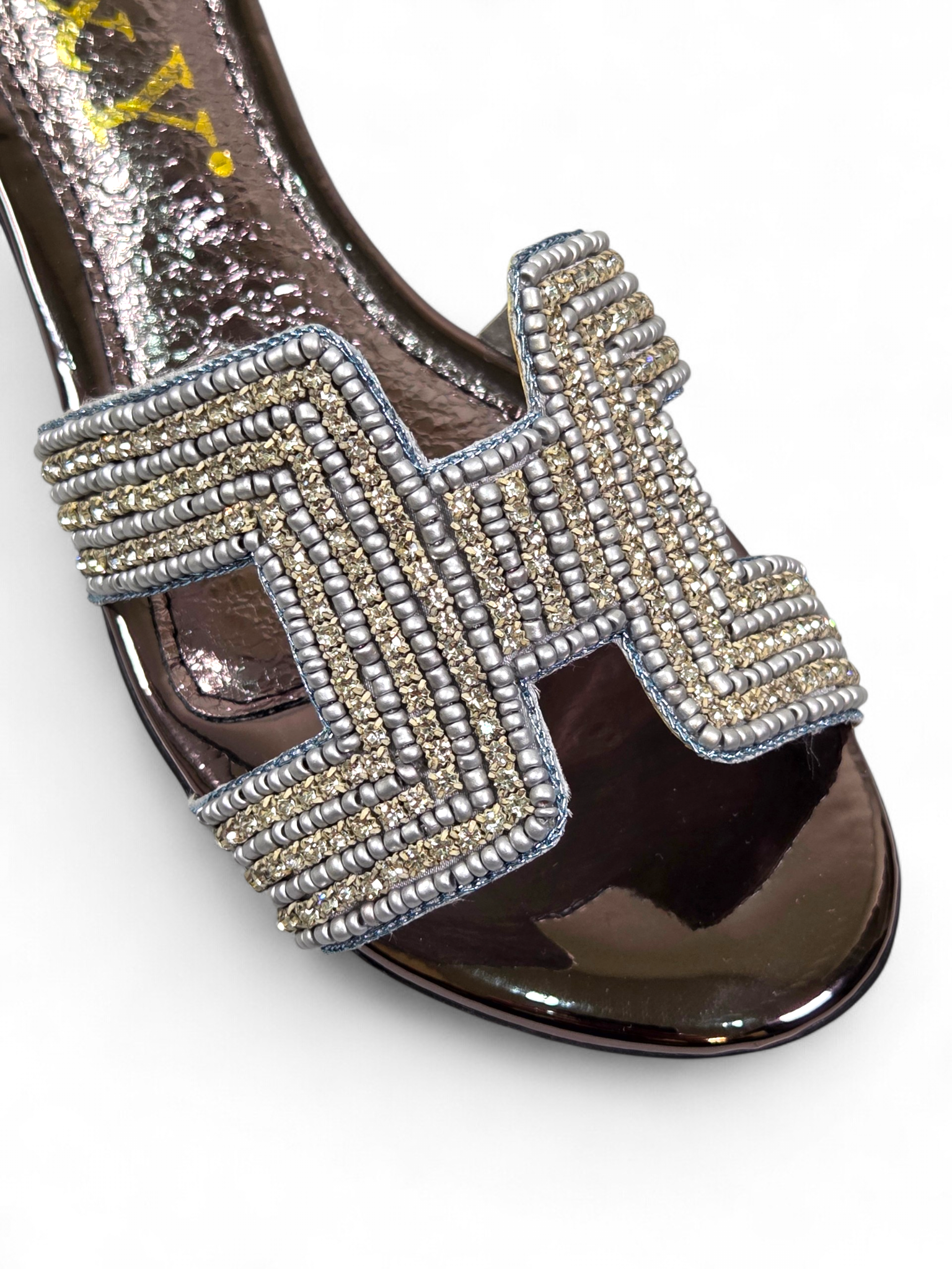 Tamanco 9135 Prata Salto Bloco