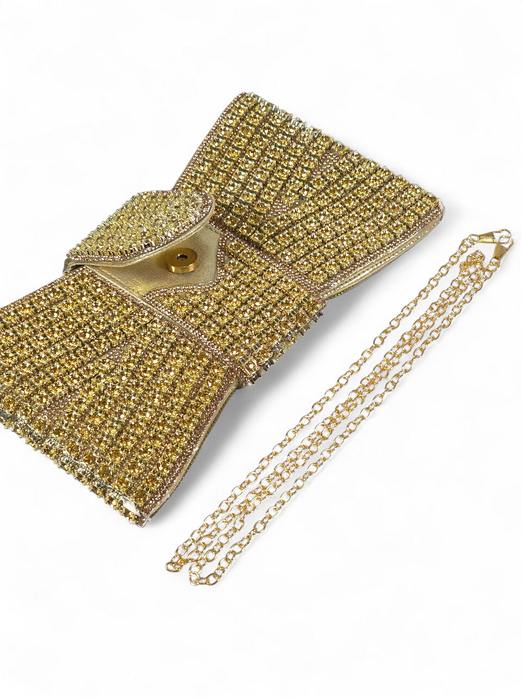Carteira Luxo Cristal Dourada 1039