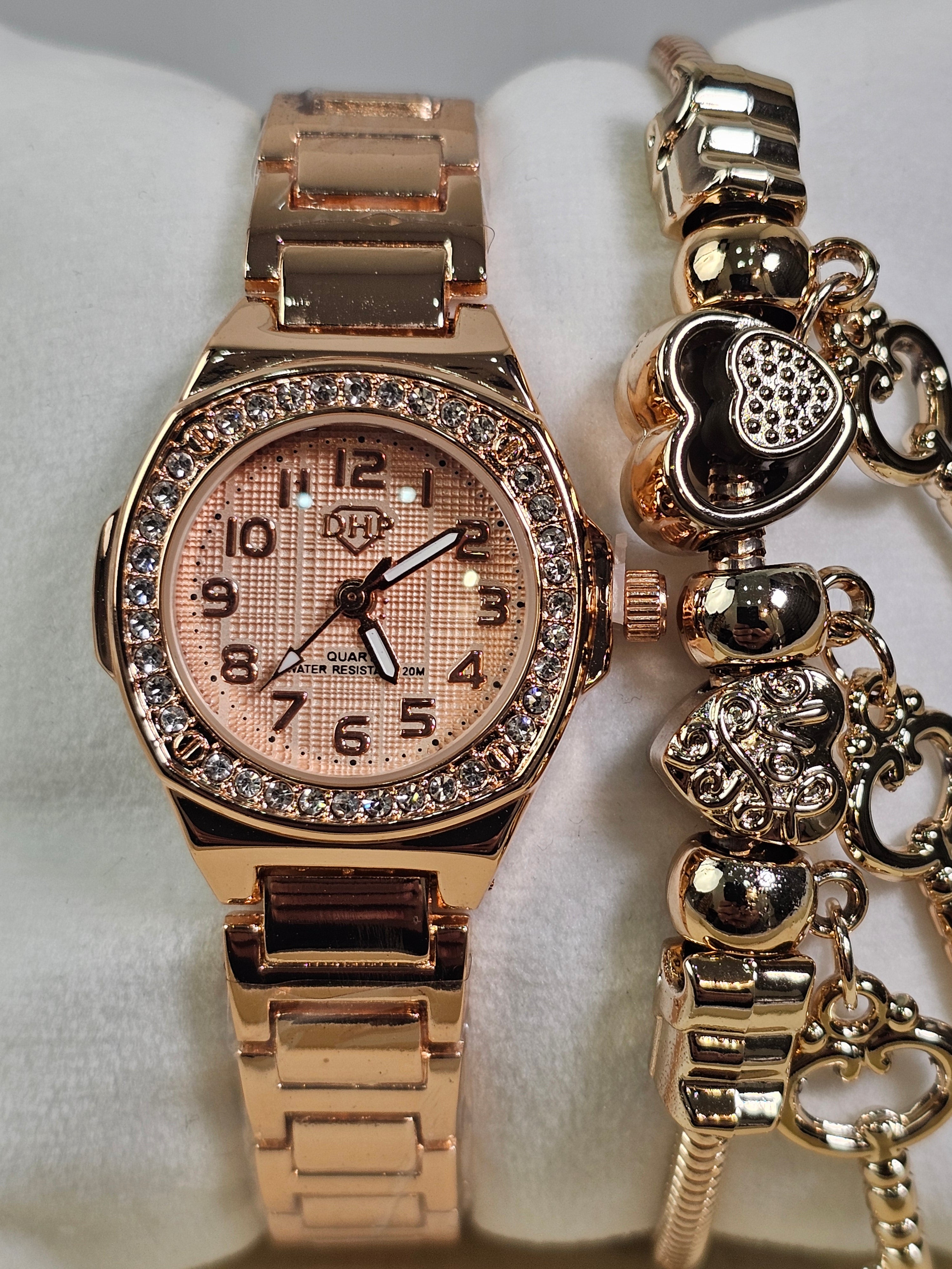 Relógio Prova d’Água com Pulseira Folheada 044