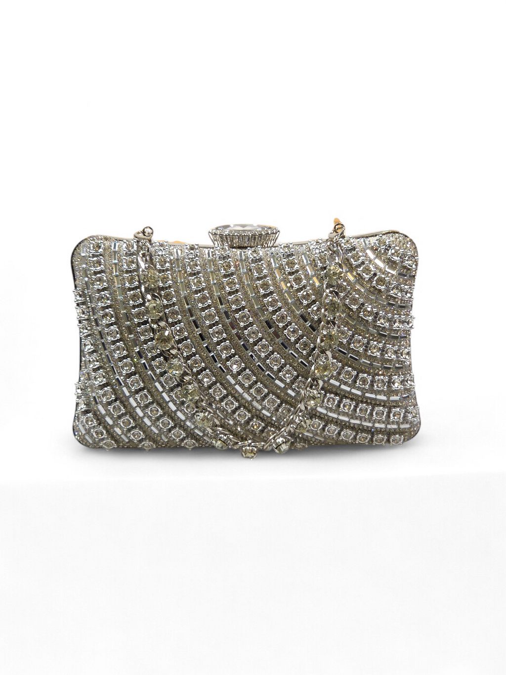 Bolsa Clutch Cristal Prata 1055