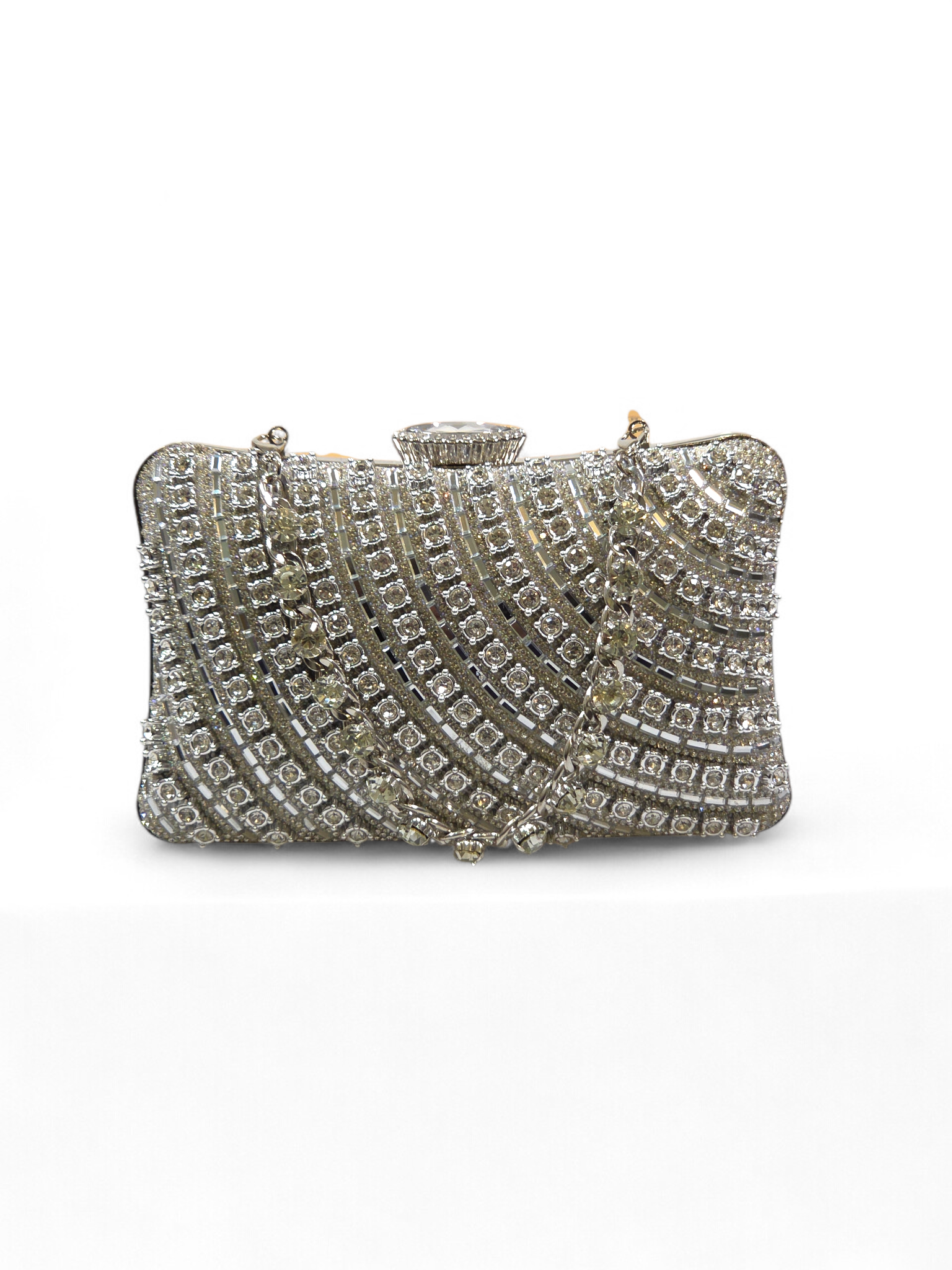 Bolsa Clutch Cristal Prata 1055