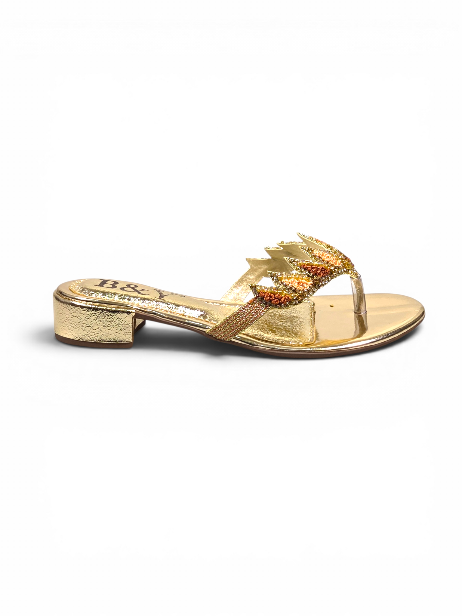 Chinelo 9835 Dourado Salto Bloco 3 cm
