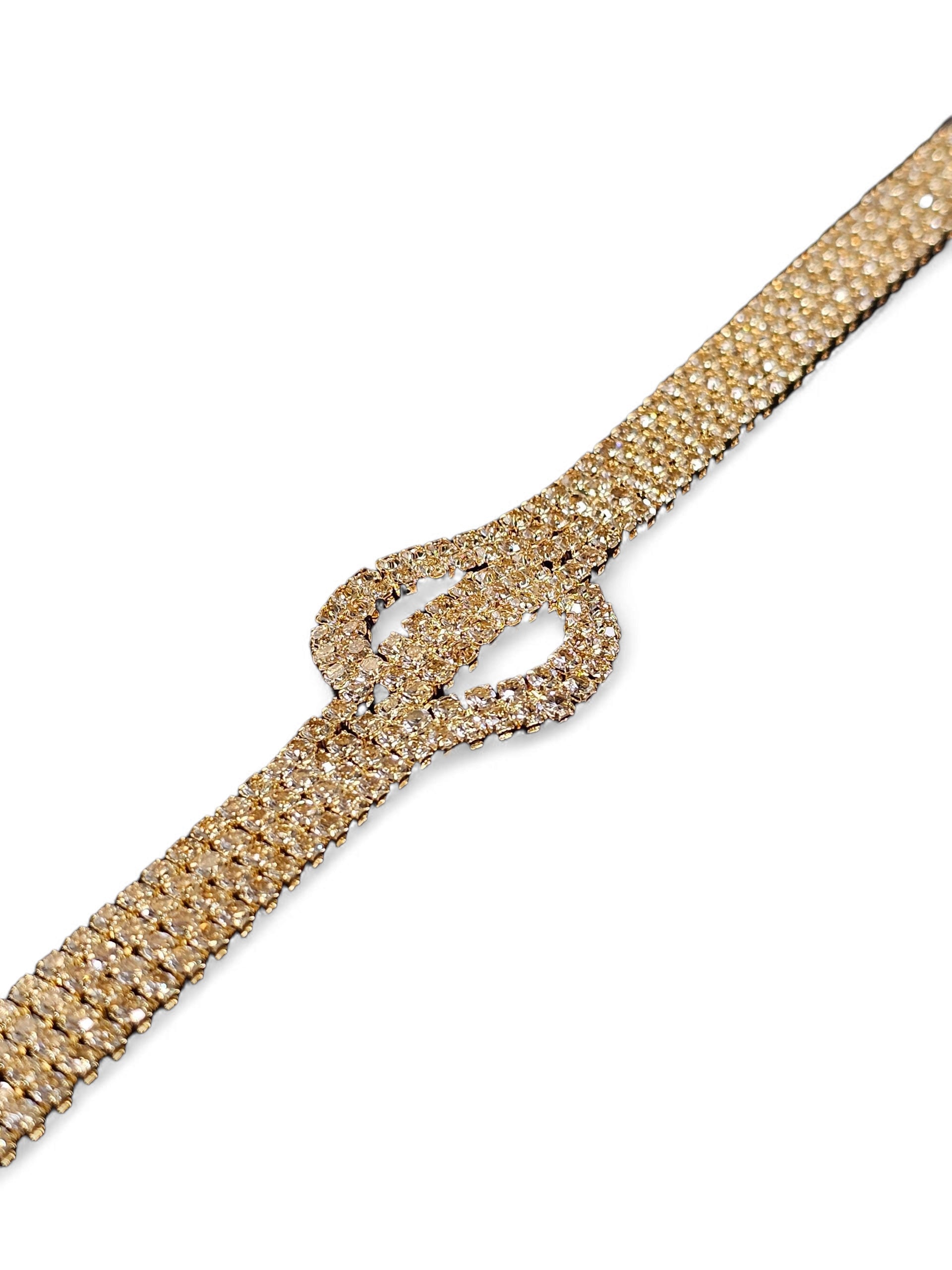 Pulseira Cristal Dourada 003