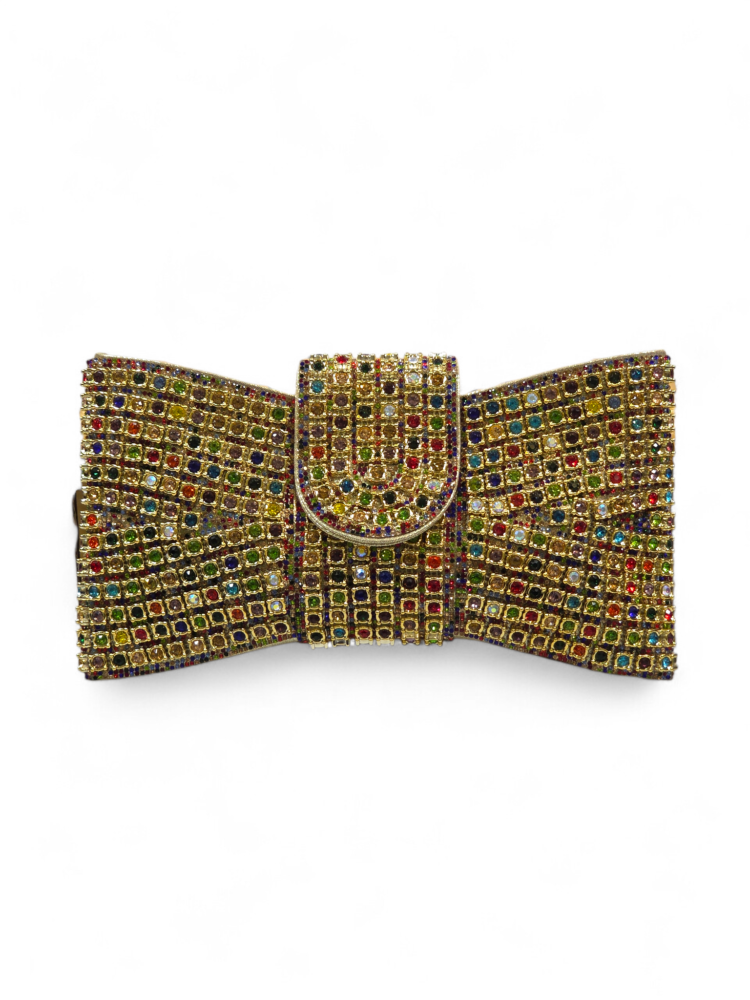 Carteira Clutch Cristal Dourado Colorido 1064