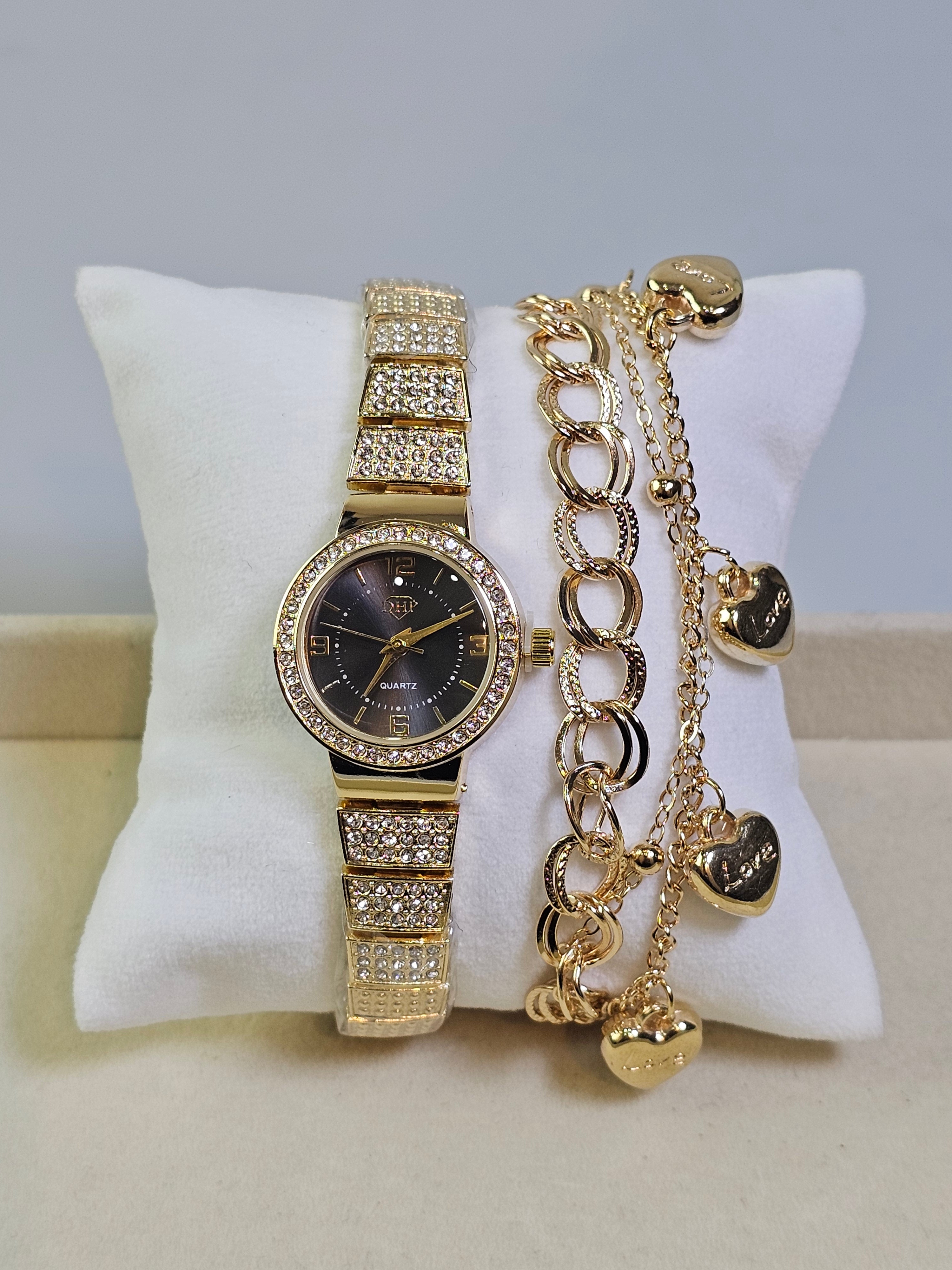 Relógio Prova d’Água com Pulseira Folheada 037