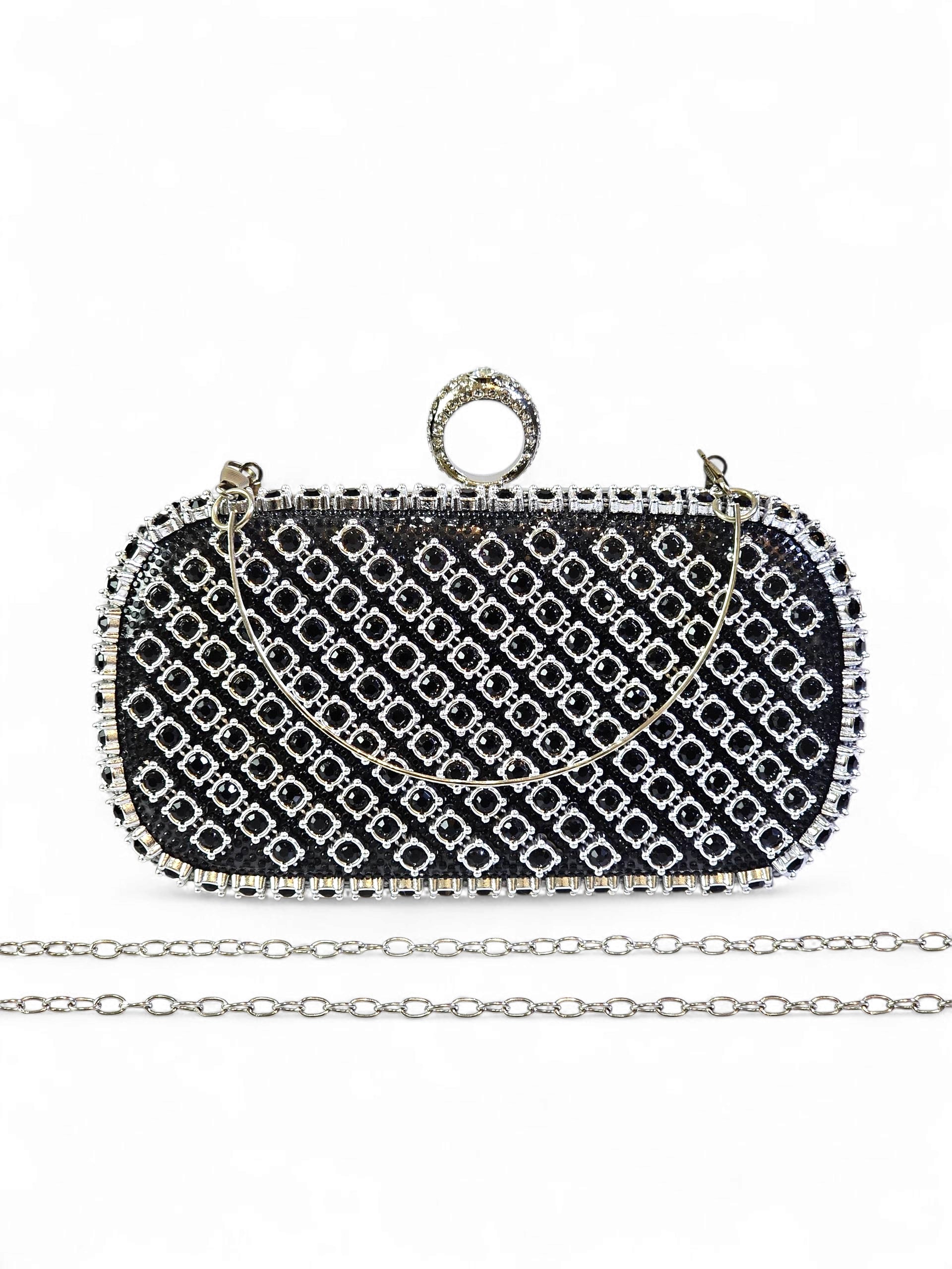 Bolsa Clutch Cristal Preto 016
