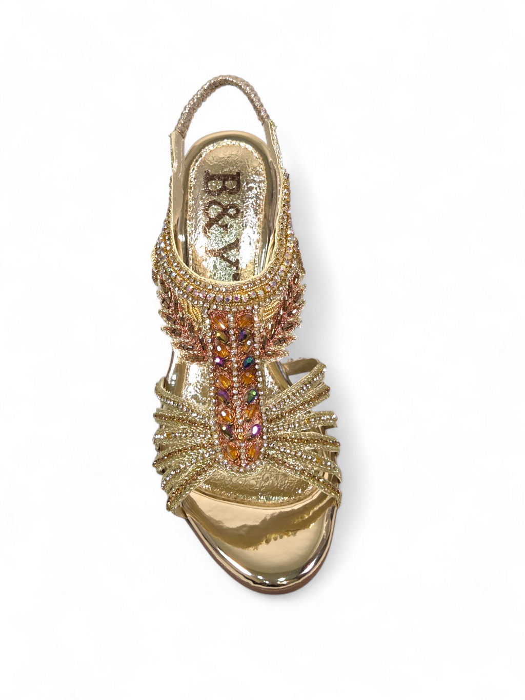 Sandália 9741 Dourado Com Salto Alto 6cm