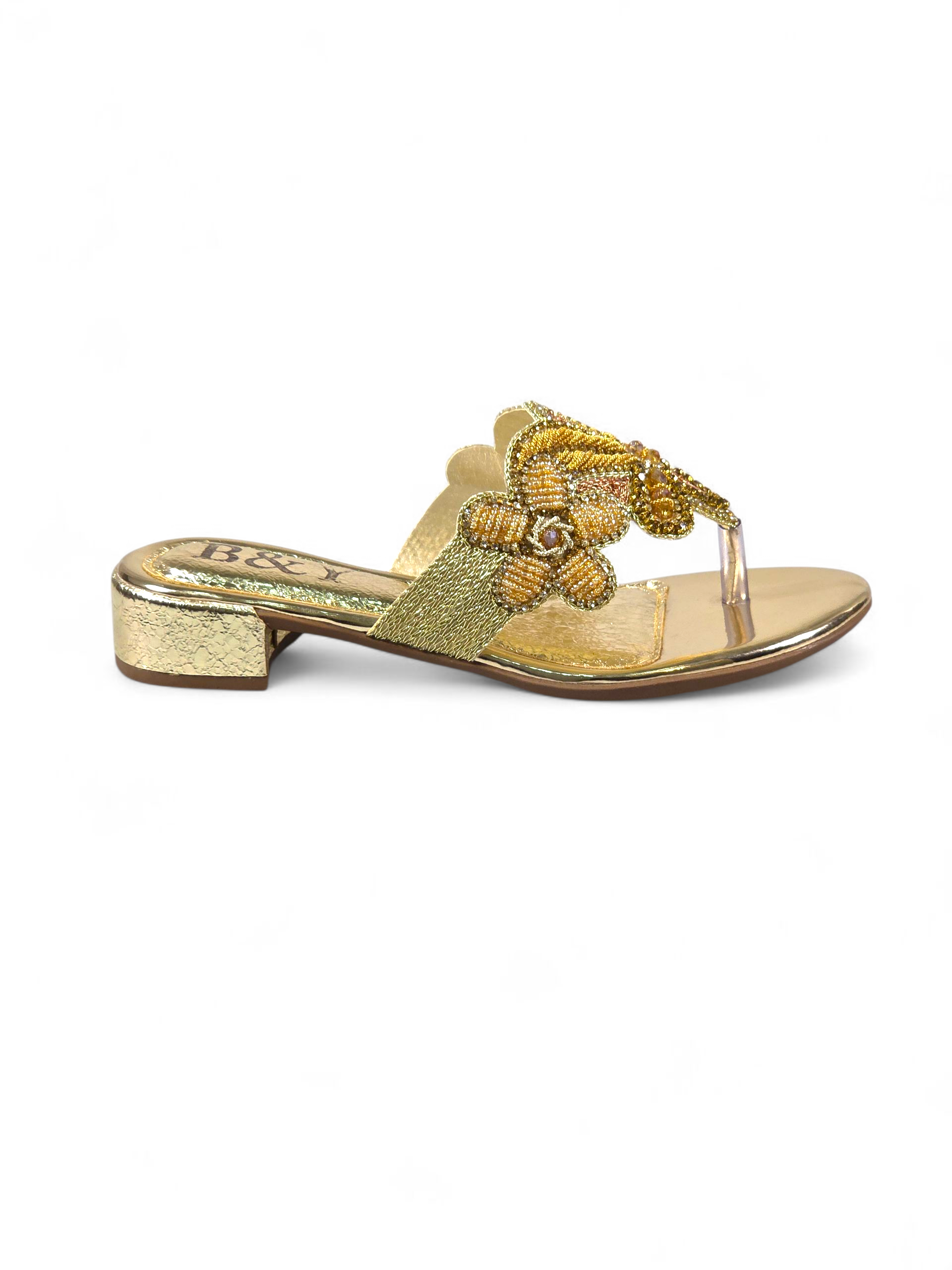 Chinelo 9418 Dourado Salto Bloco