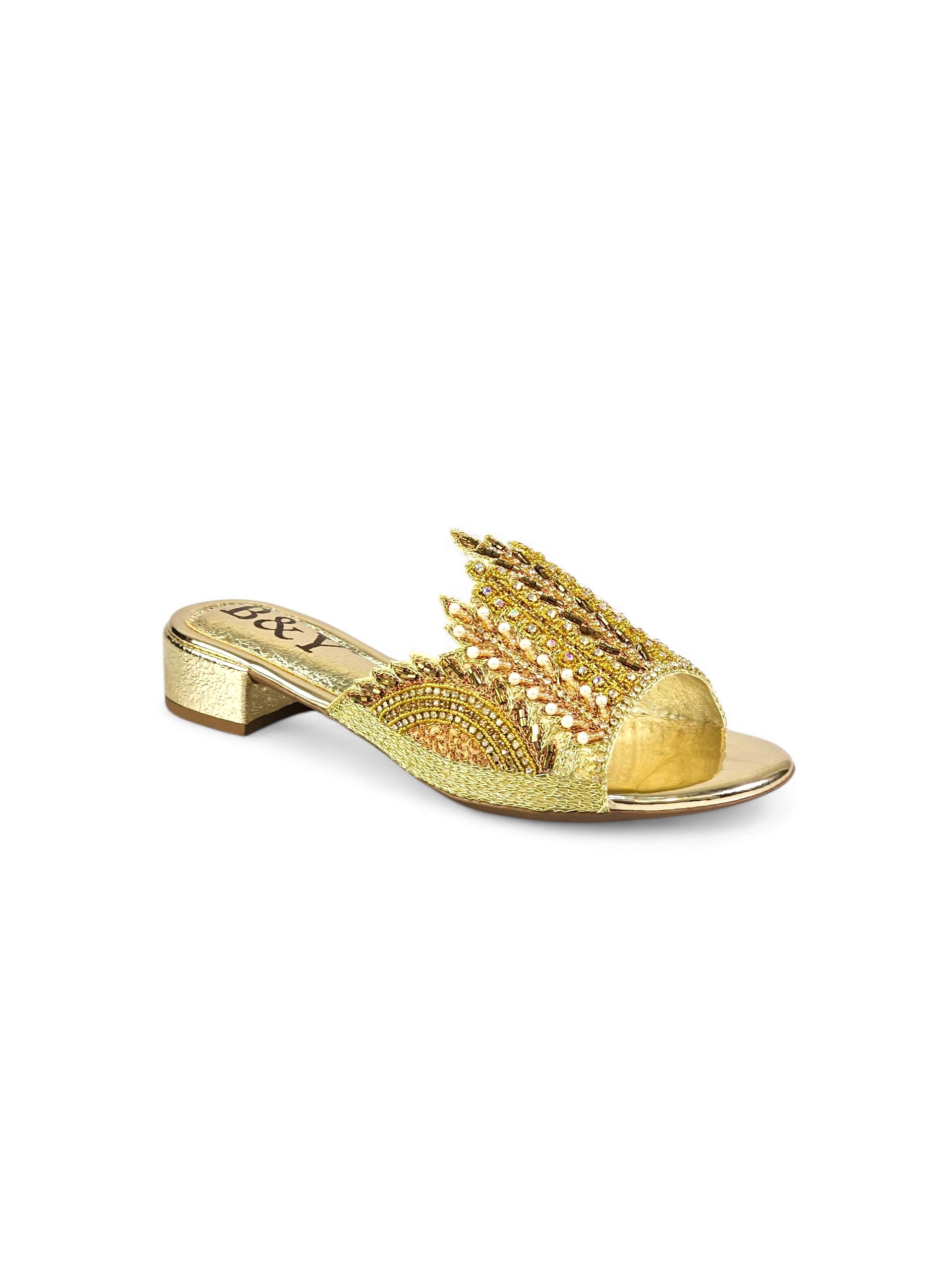 Tamanco 9780 Dourado Salto Bloco