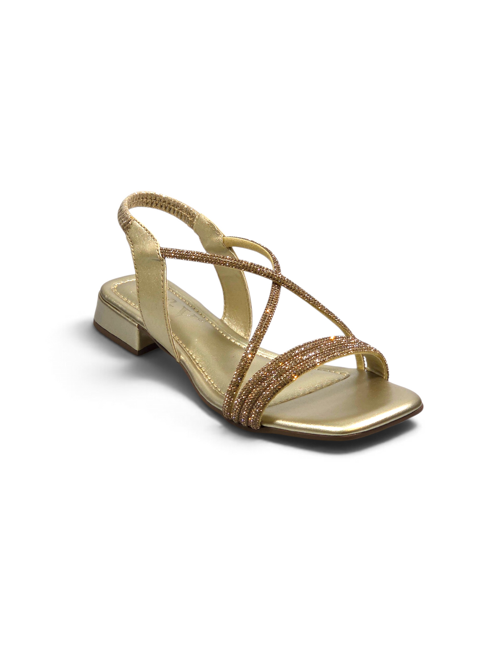 Sandália 9867 Dourado Salto Baixo 2 cm