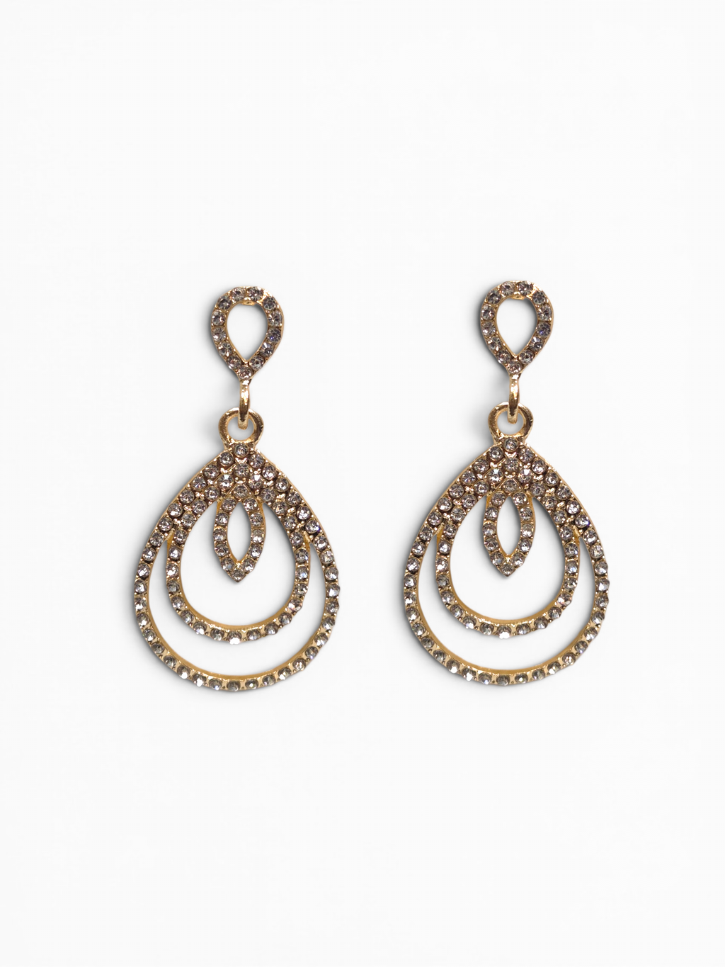 Brinco Cristal Zirconia Dourada #2019