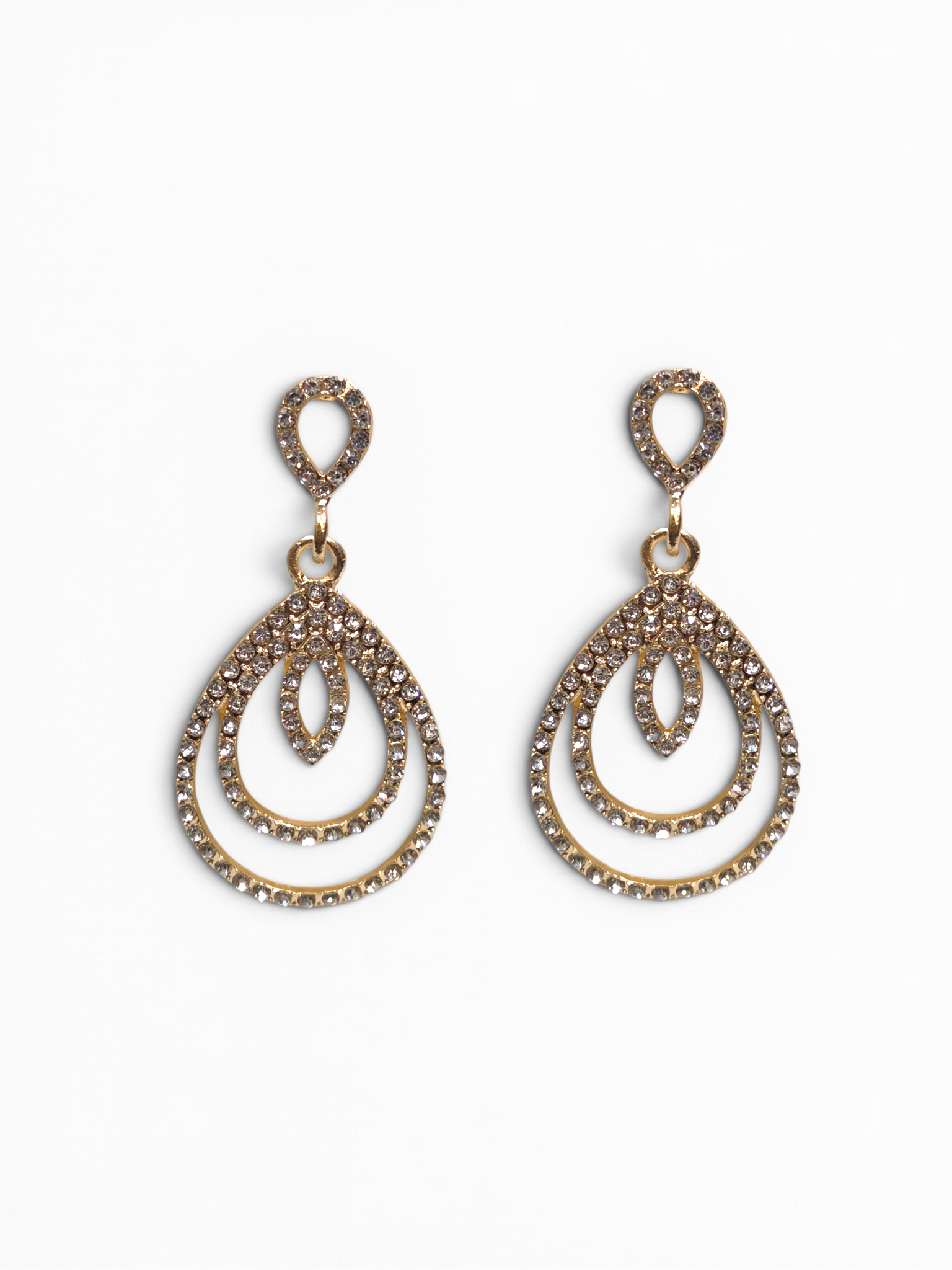 Brinco Cristal Zirconia Dourada #2019