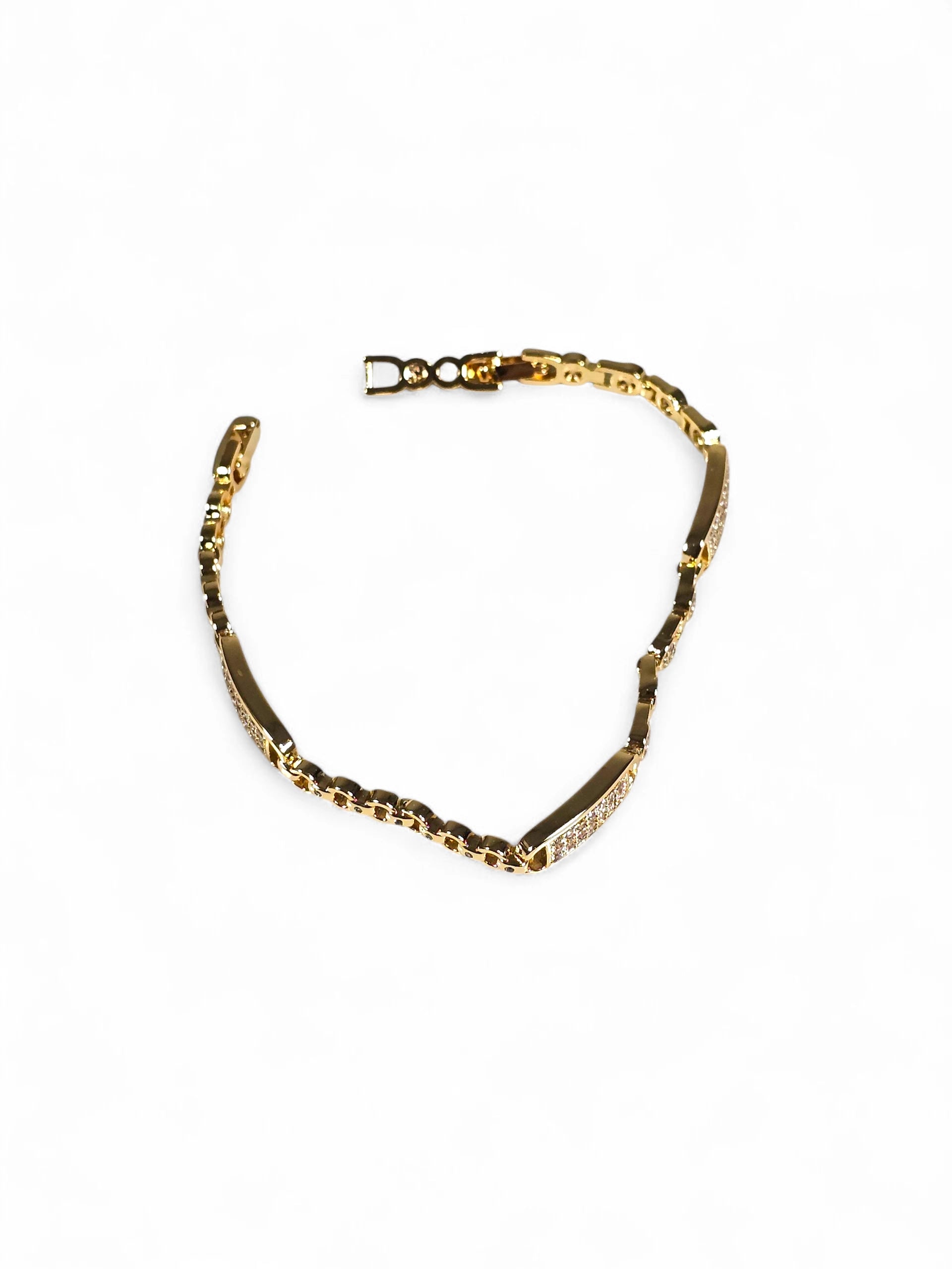 Pulseira Cristal Zirconia Dourada 020