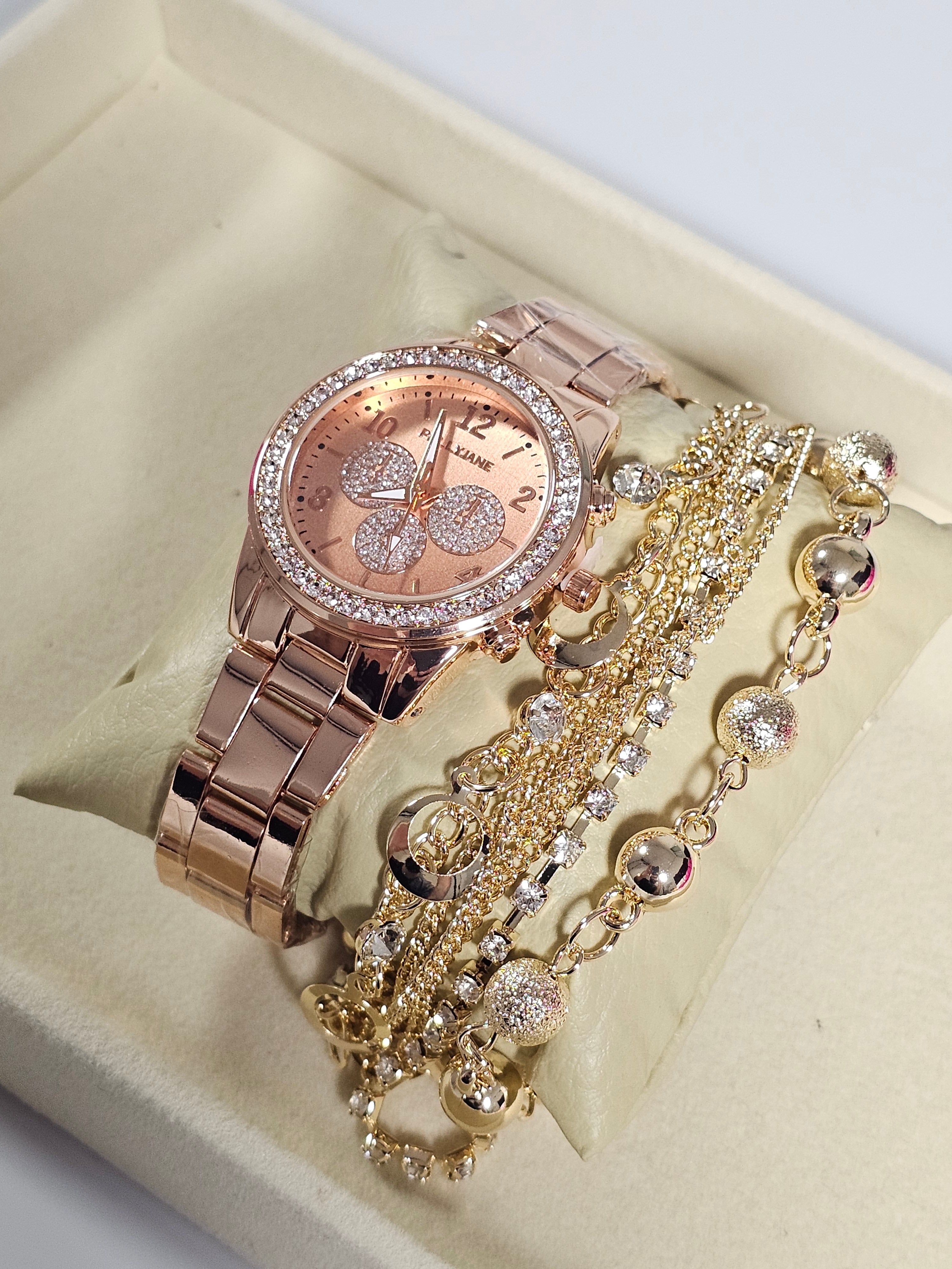 Relógio Prova d’Água com Pulseira Folheada 019