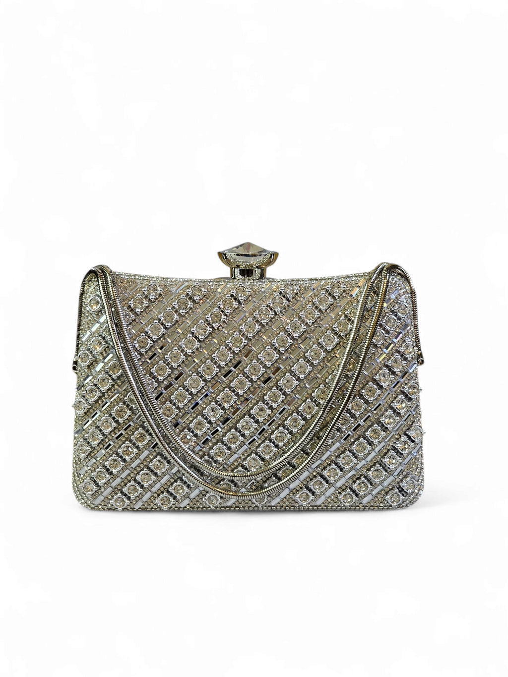 Bolsa Clutch Cristal Prata 020