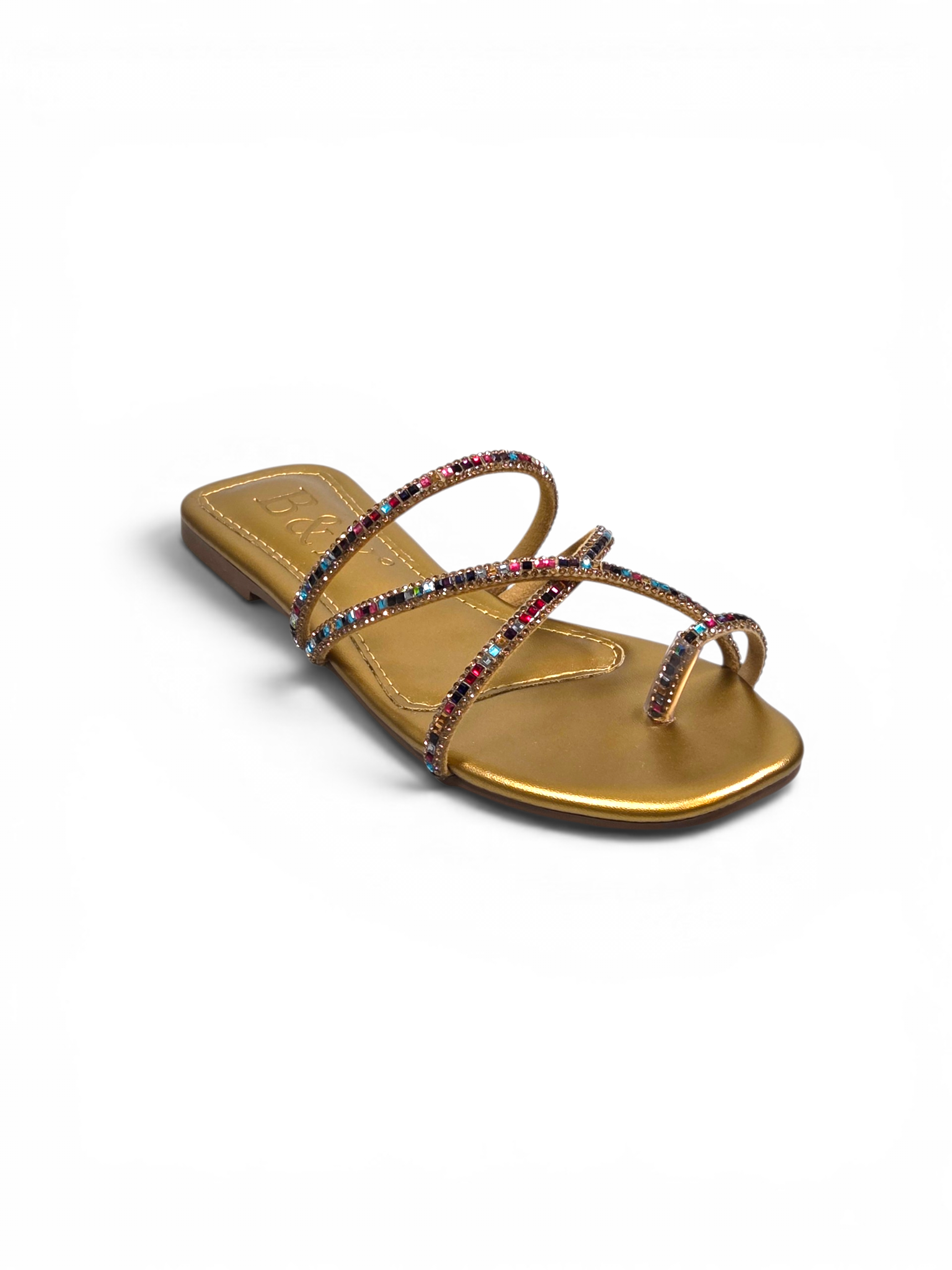 Chinelo 6101 Dourado Colorido Sem Salto