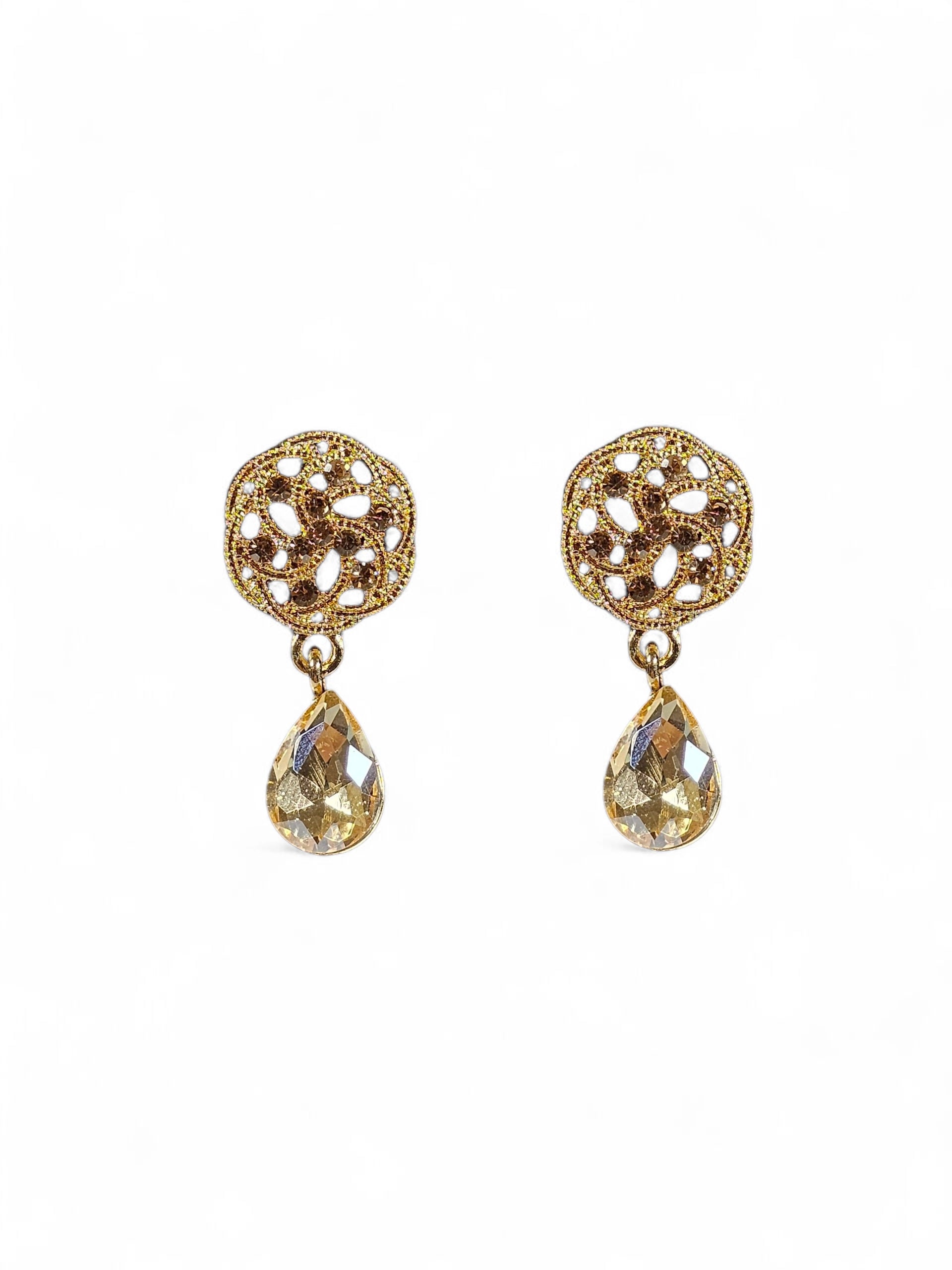 Brinco Cristal Dourado 085