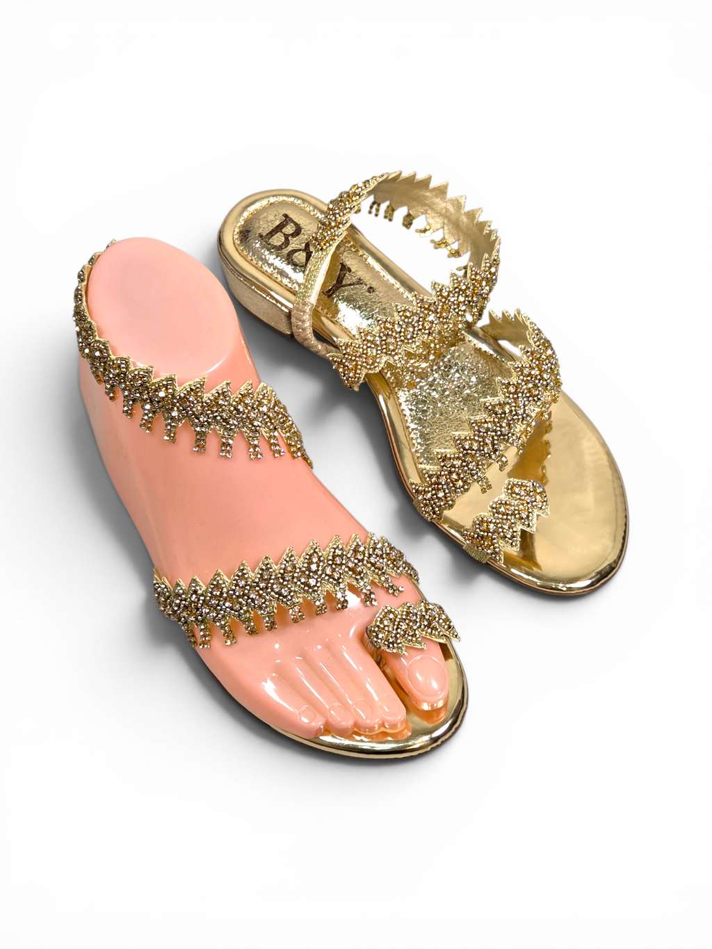 Sandália 9265 Dourado Luxo Com Salto Bloco 3cm