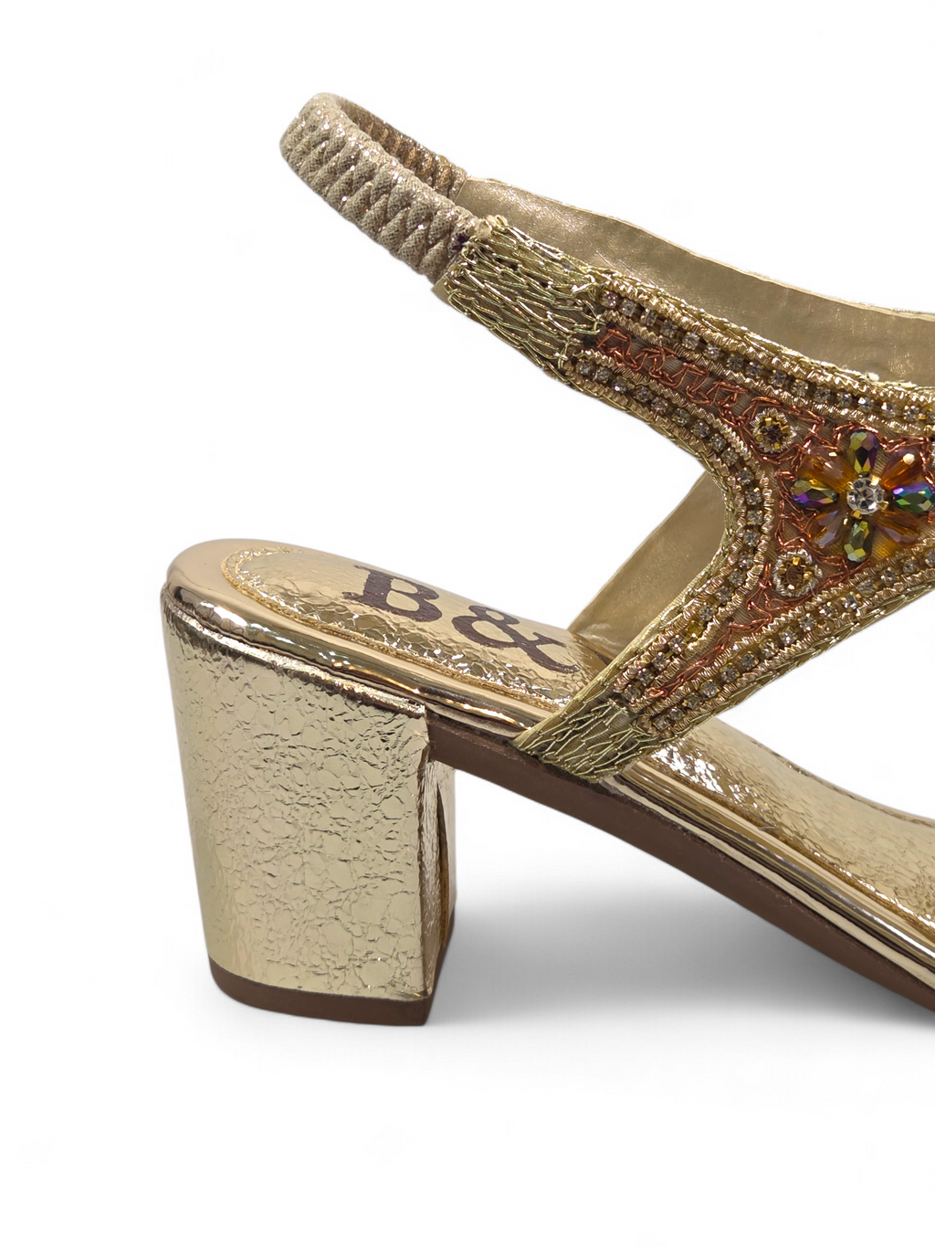 Sandália 9707 Dourado Com Salto 6cm