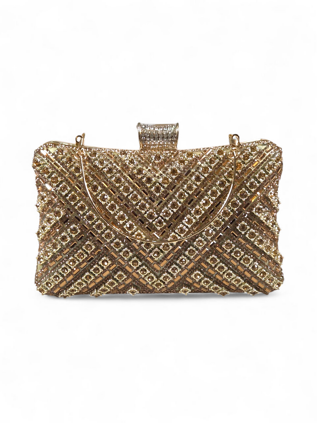 Bolsa Clutch Cristal Dourado 1049