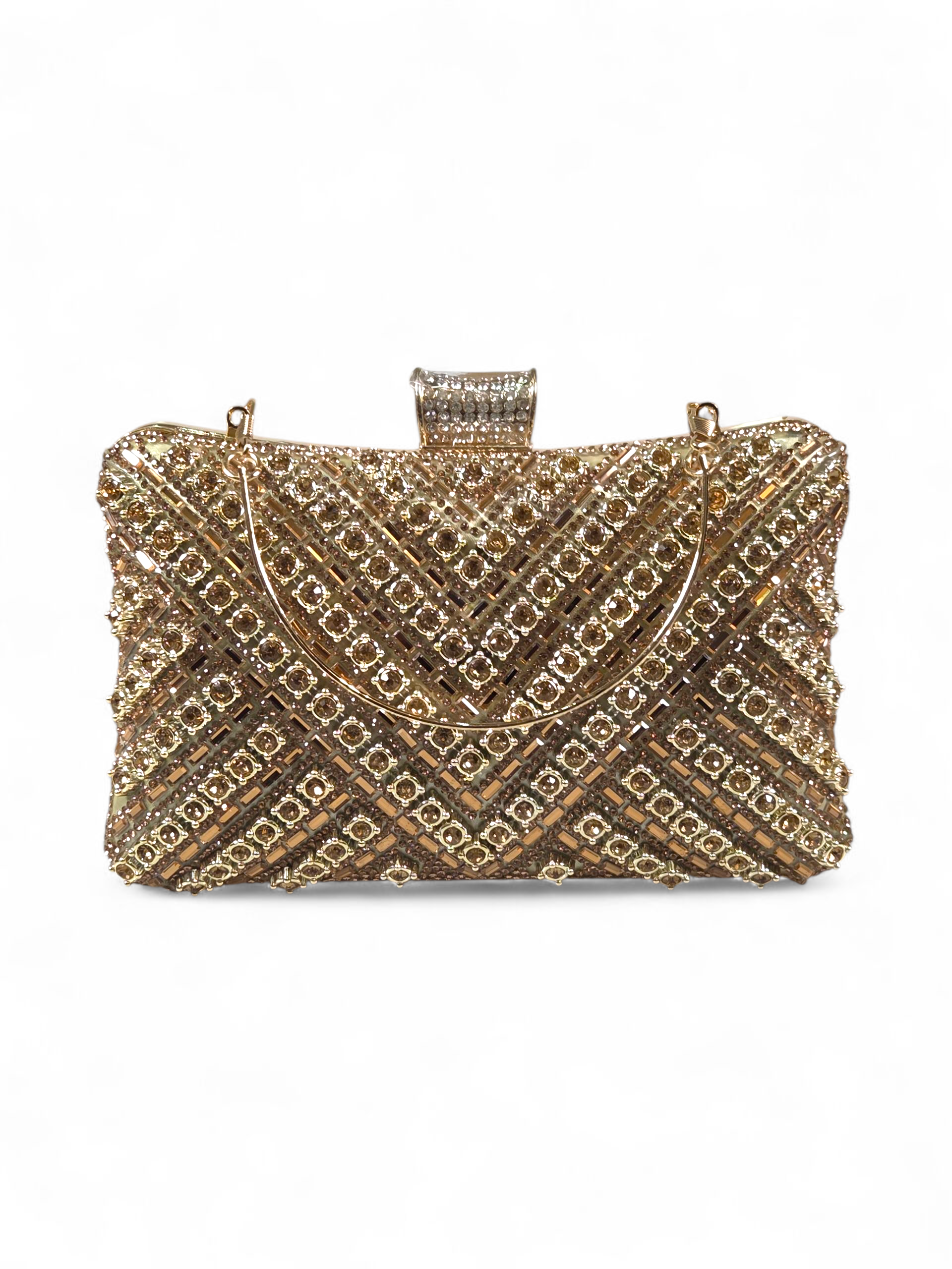 Bolsa Clutch Cristal Dourado 1049