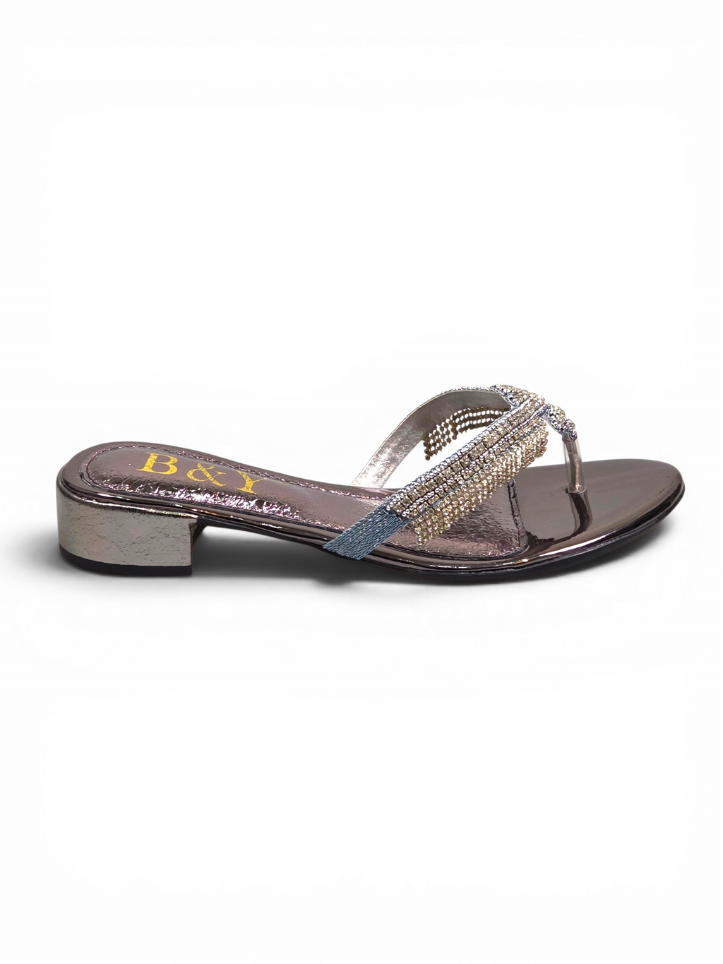 Chinelo 1057 Prata Salto Baixo 3 cm