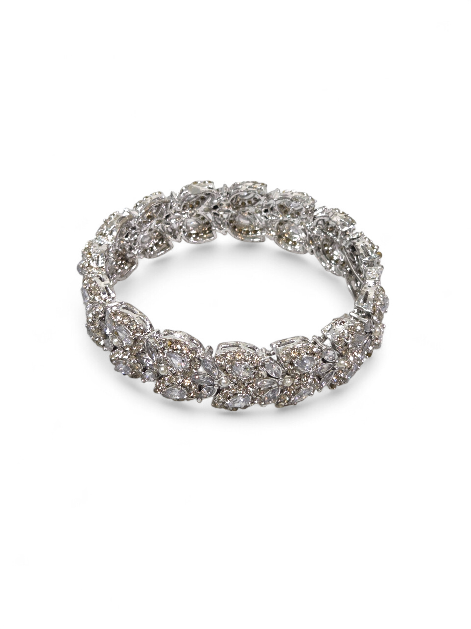 Bracelete Folheado Semi Joia Prata #1077