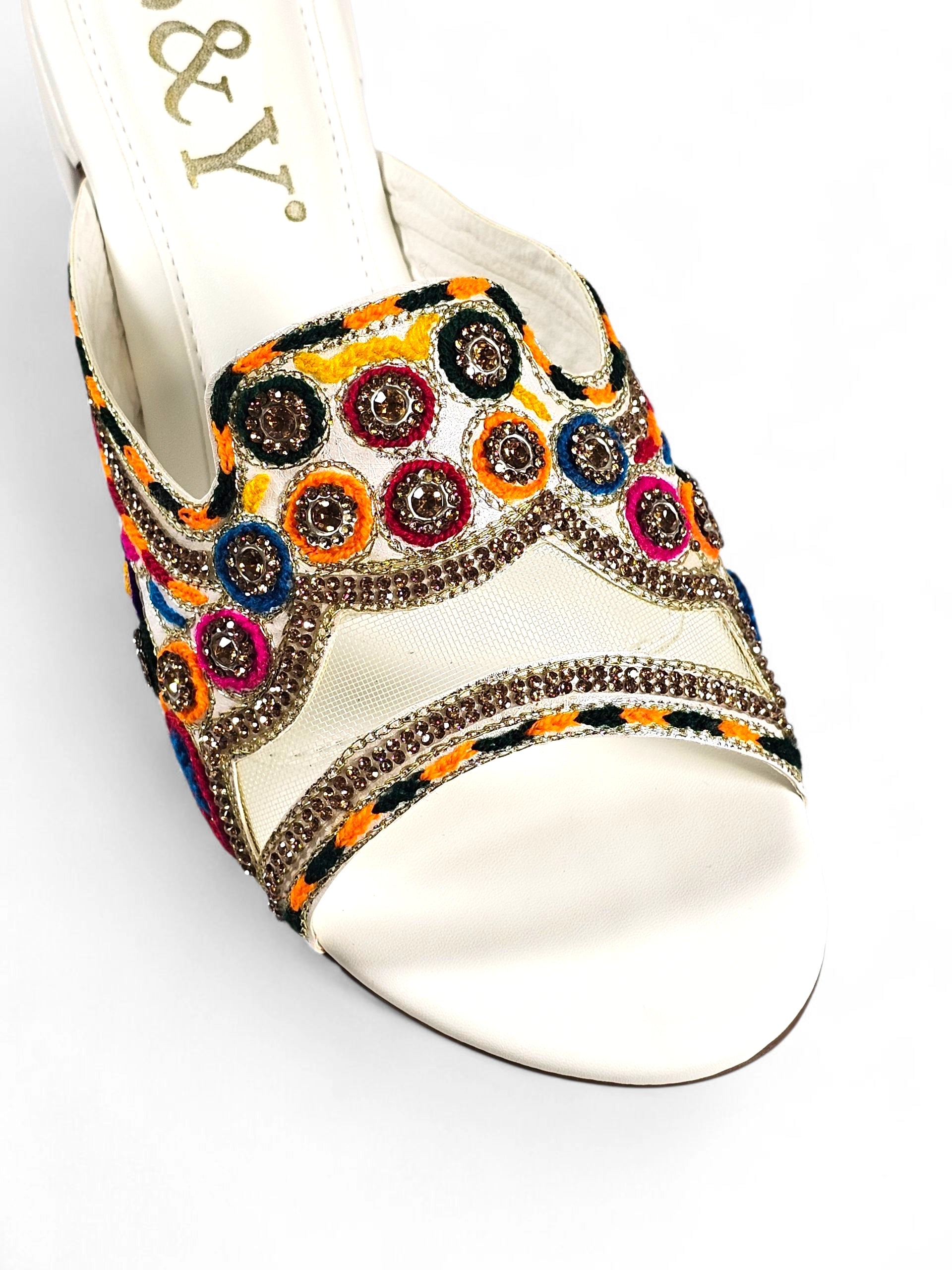 Tamanco 9327 Branco Salto Bloco