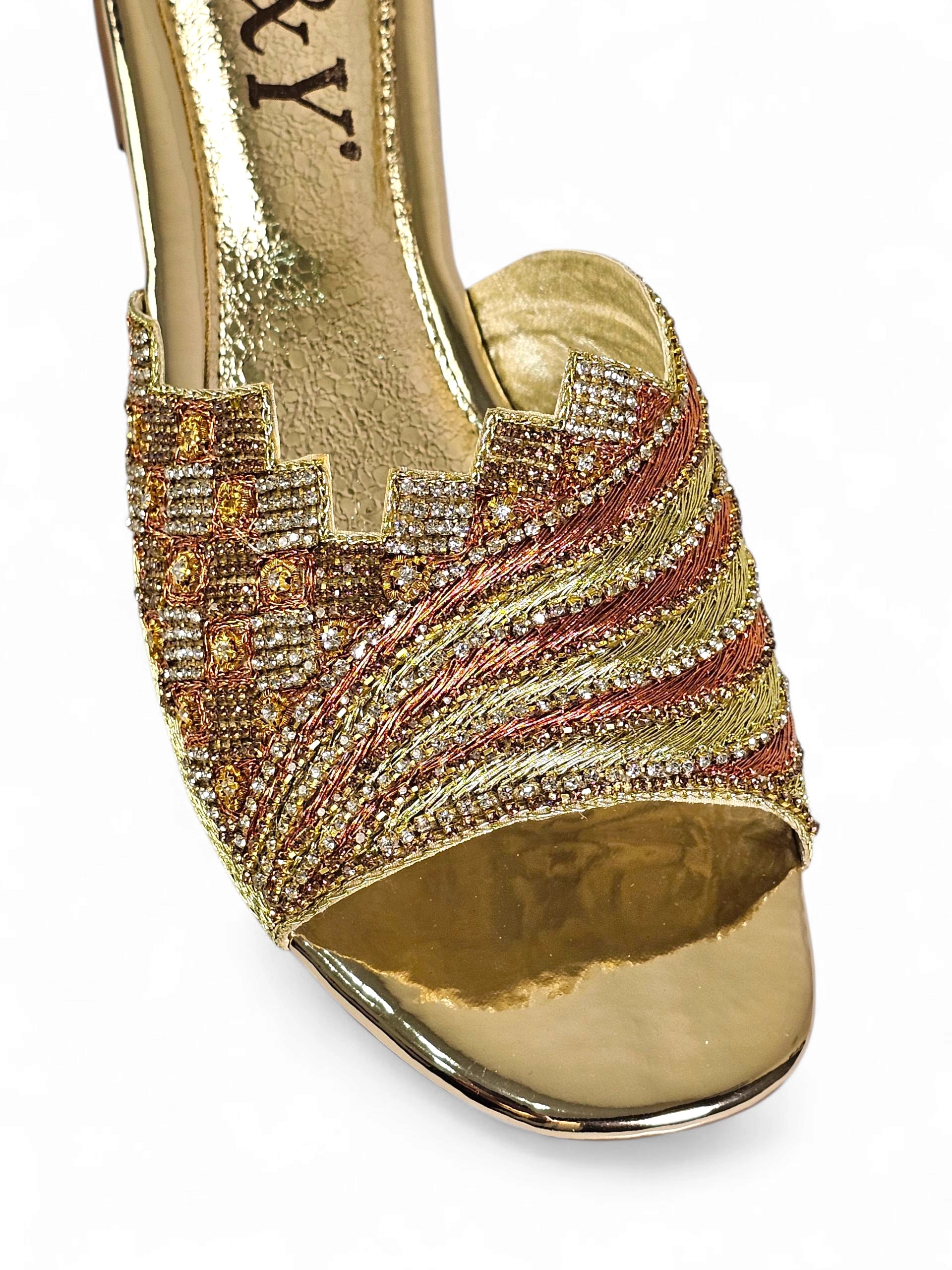 Tamanco 9369 Dourado Sem Salto