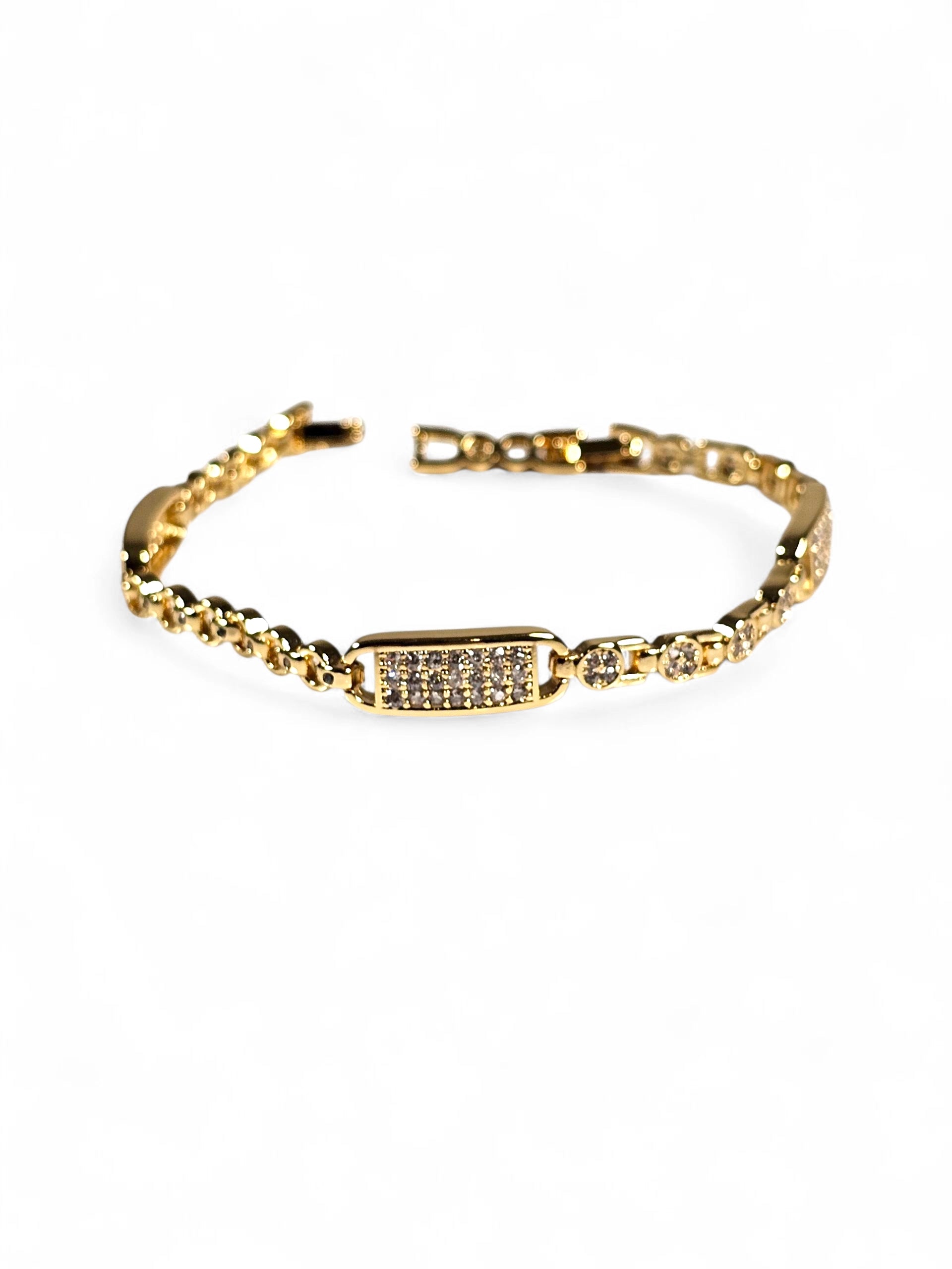 Pulseira Cristal Zirconia Dourada 020