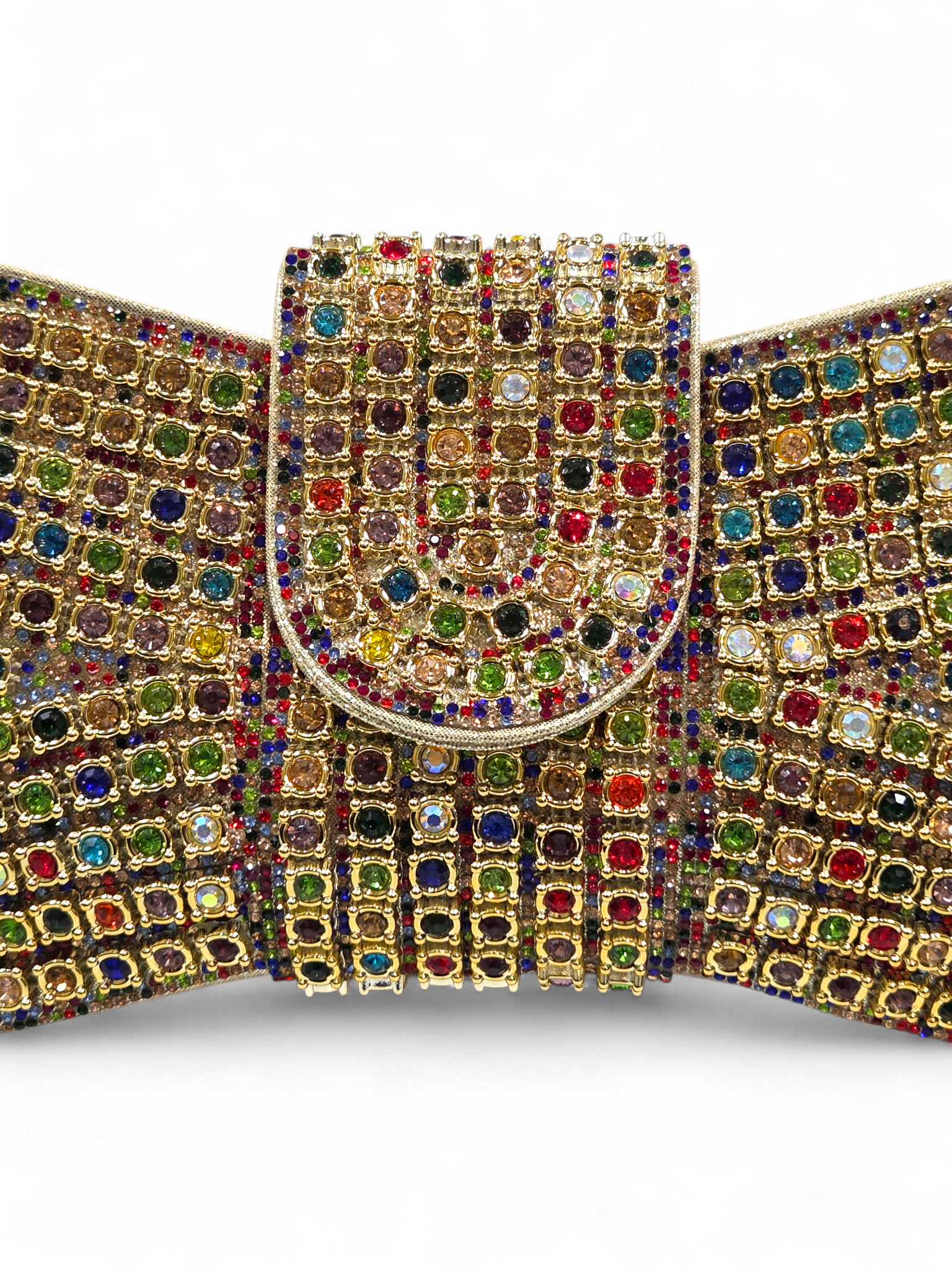 Carteira Clutch Cristal Dourado Colorido 1064
