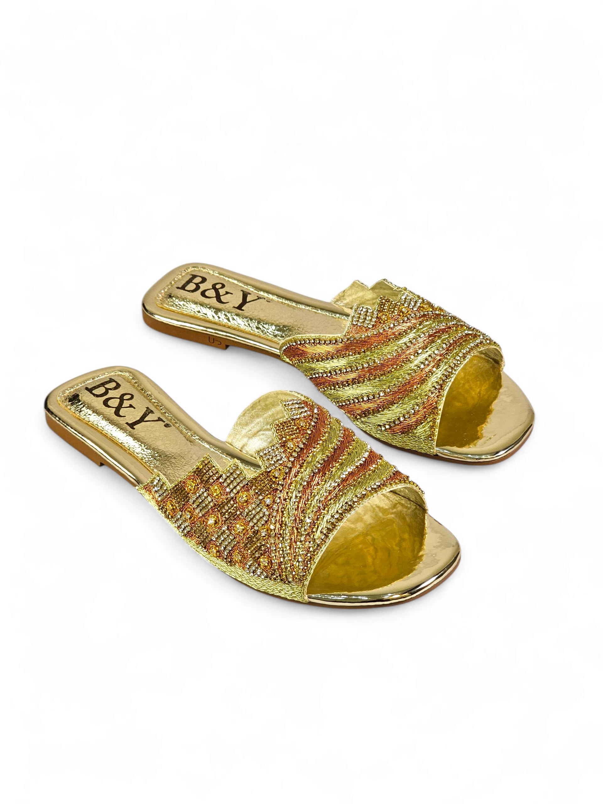 Tamanco 9369 Dourado Sem Salto