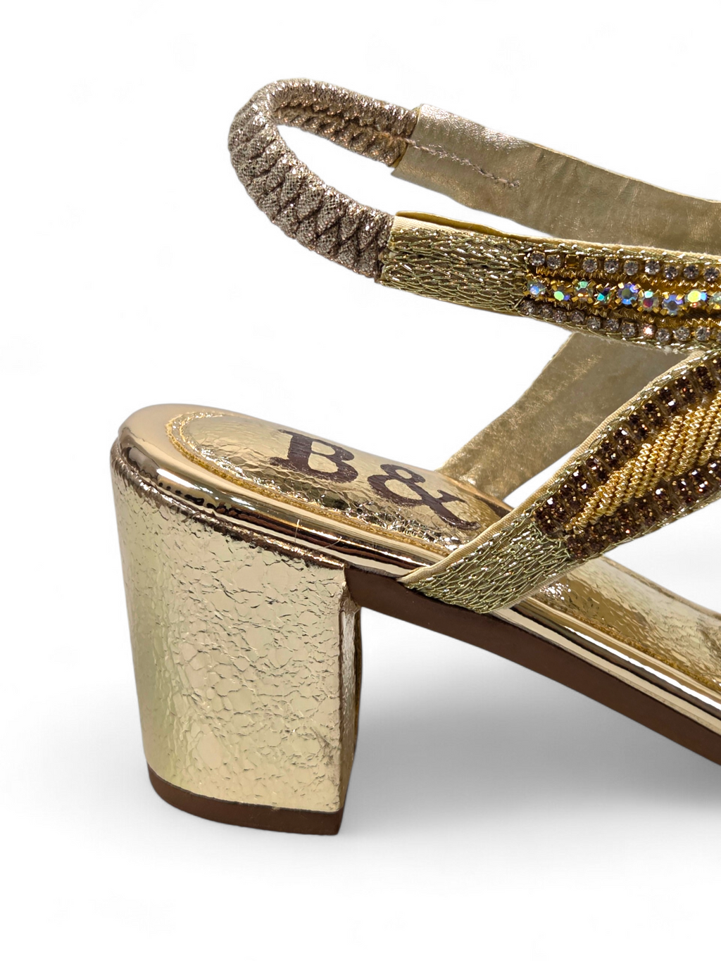 Sandália 9741 Dourado Com Salto Alto 6cm