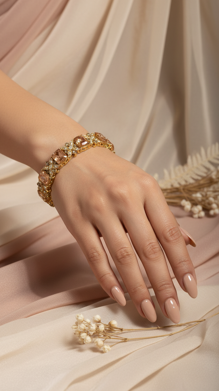 Bracelete Folheado Semi Joia Dourada #1035