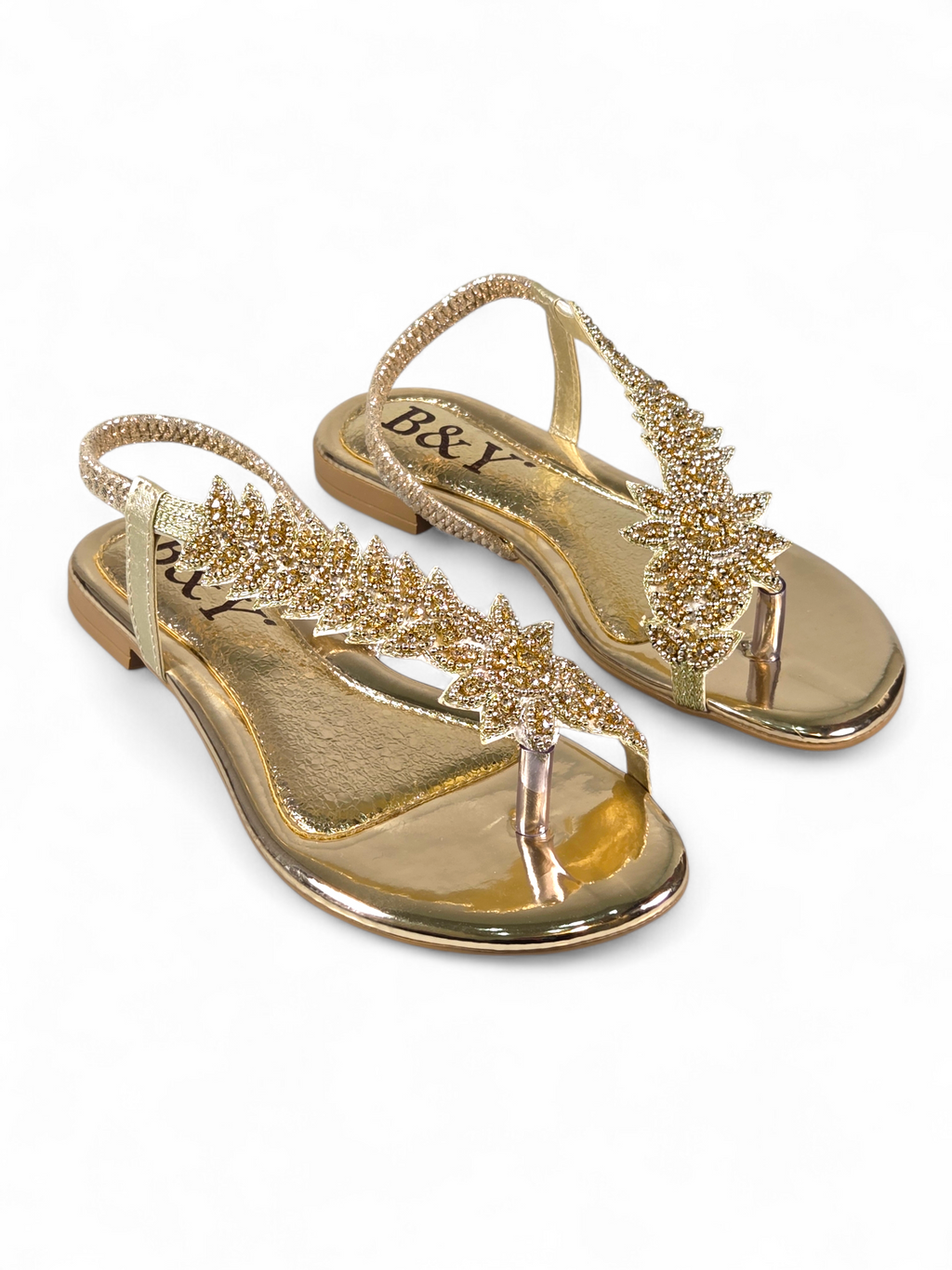 Sandália 1056 Dourado Sem Salto