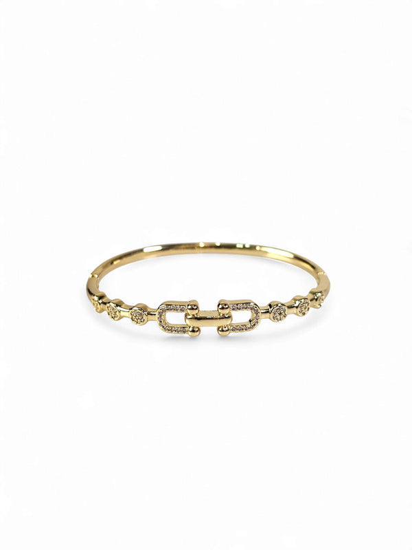 Pulseira Cristal Zirconia Dourada 008