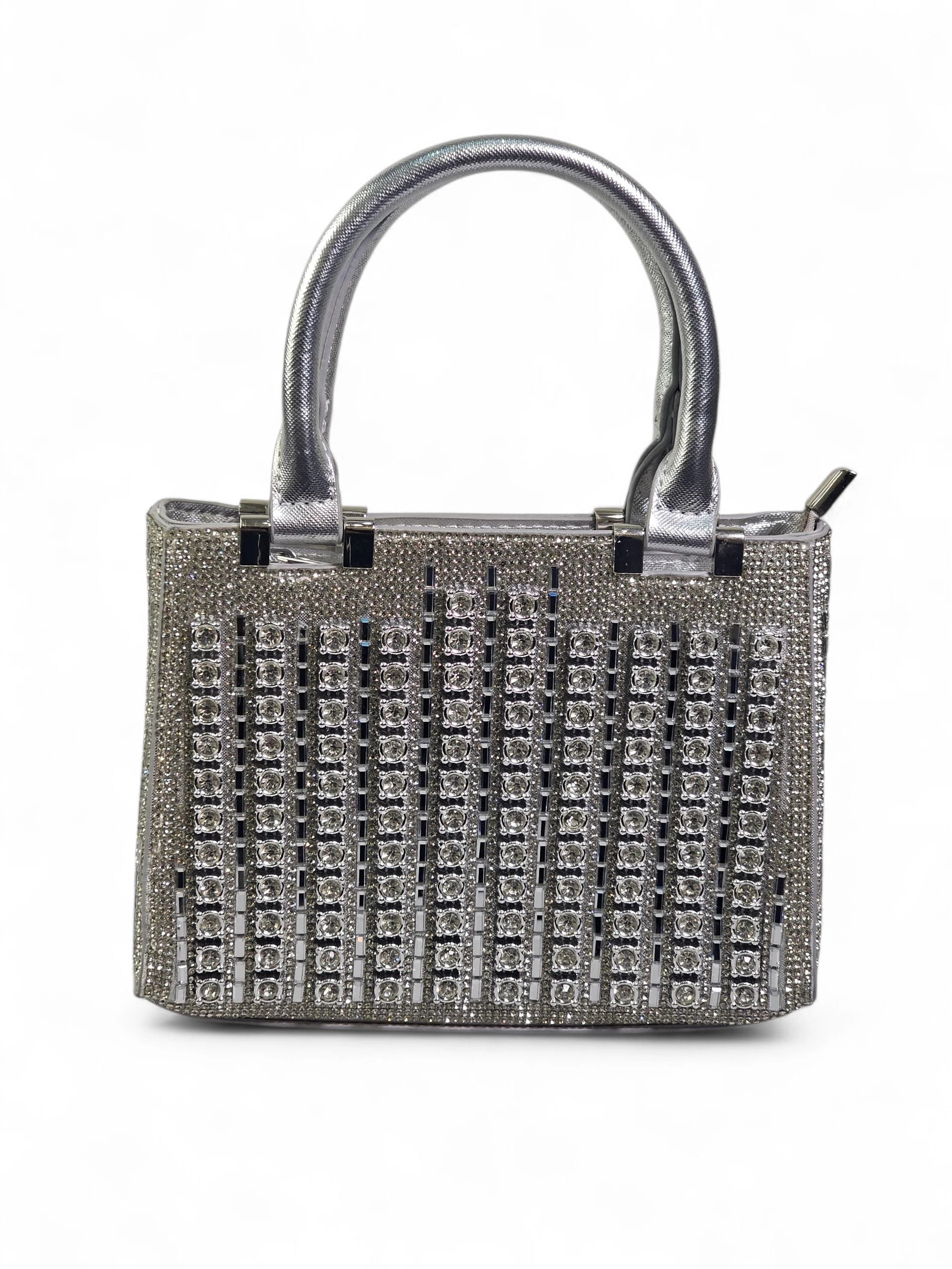 Bolsa Luxo Cristal Prata 1033