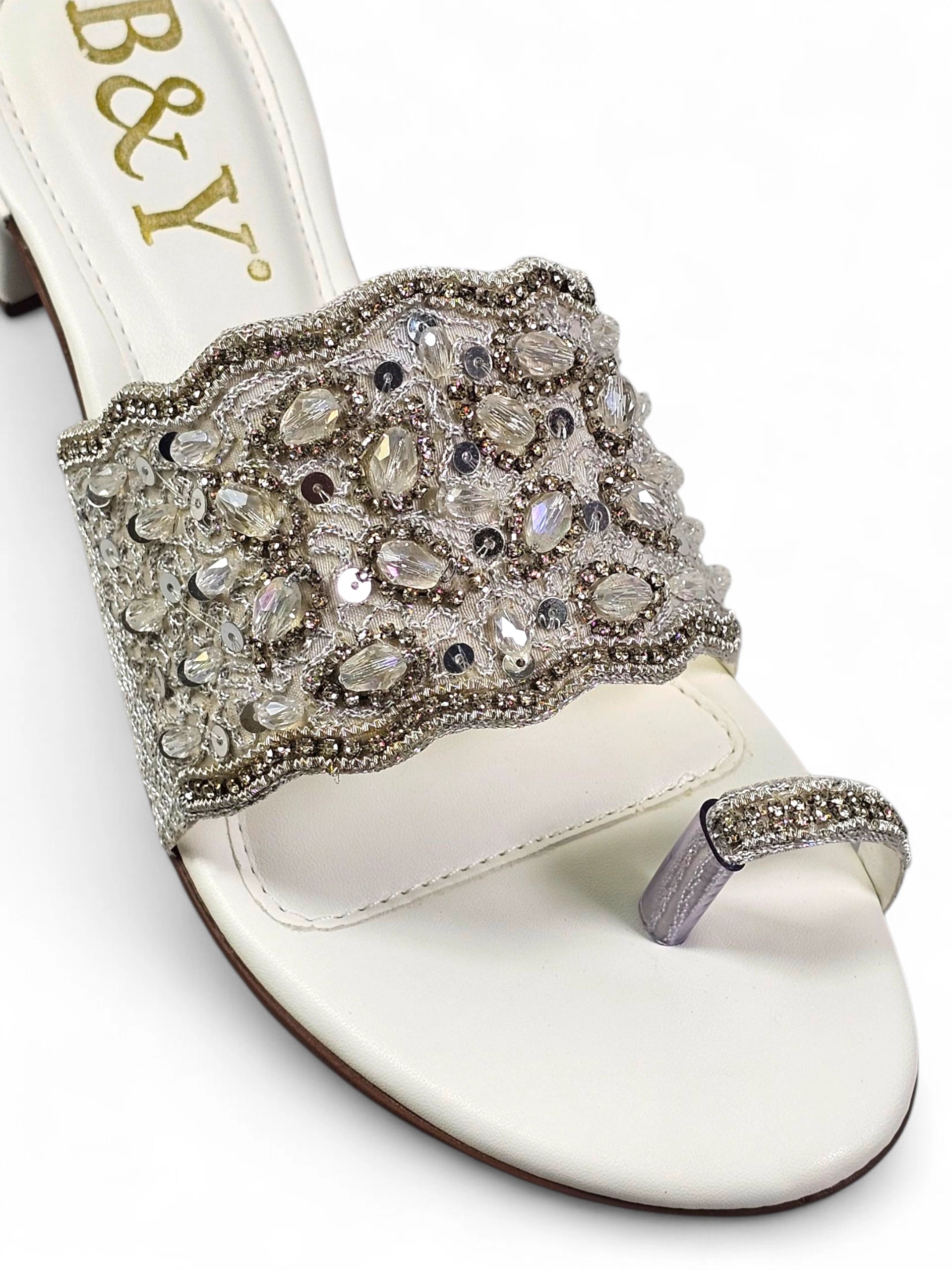 Tamanco 9430 Branco Salto Bloco