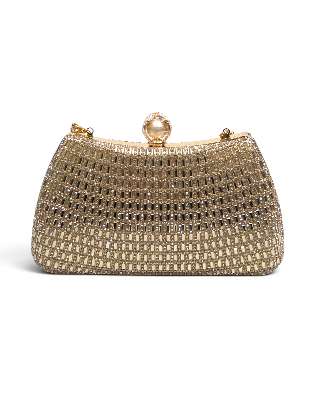 Bolsa Elegance Clutch Cristal Dourado 1096