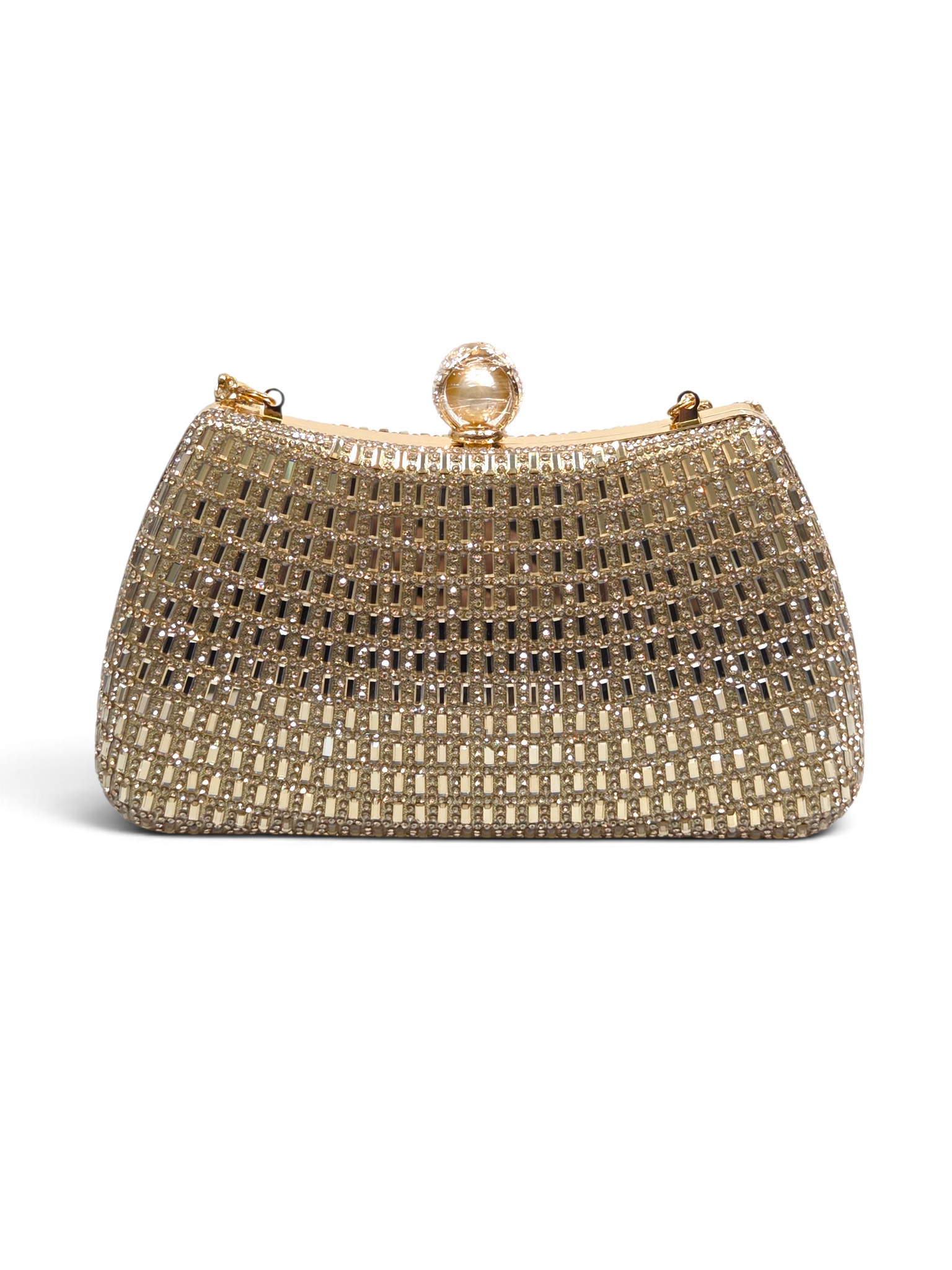 Bolsa Elegance Clutch Cristal Dourado 1096